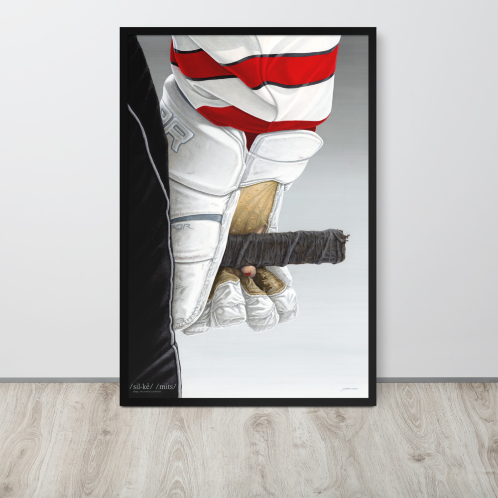 HKY GRL: Silky Mitts with slang Framed poster