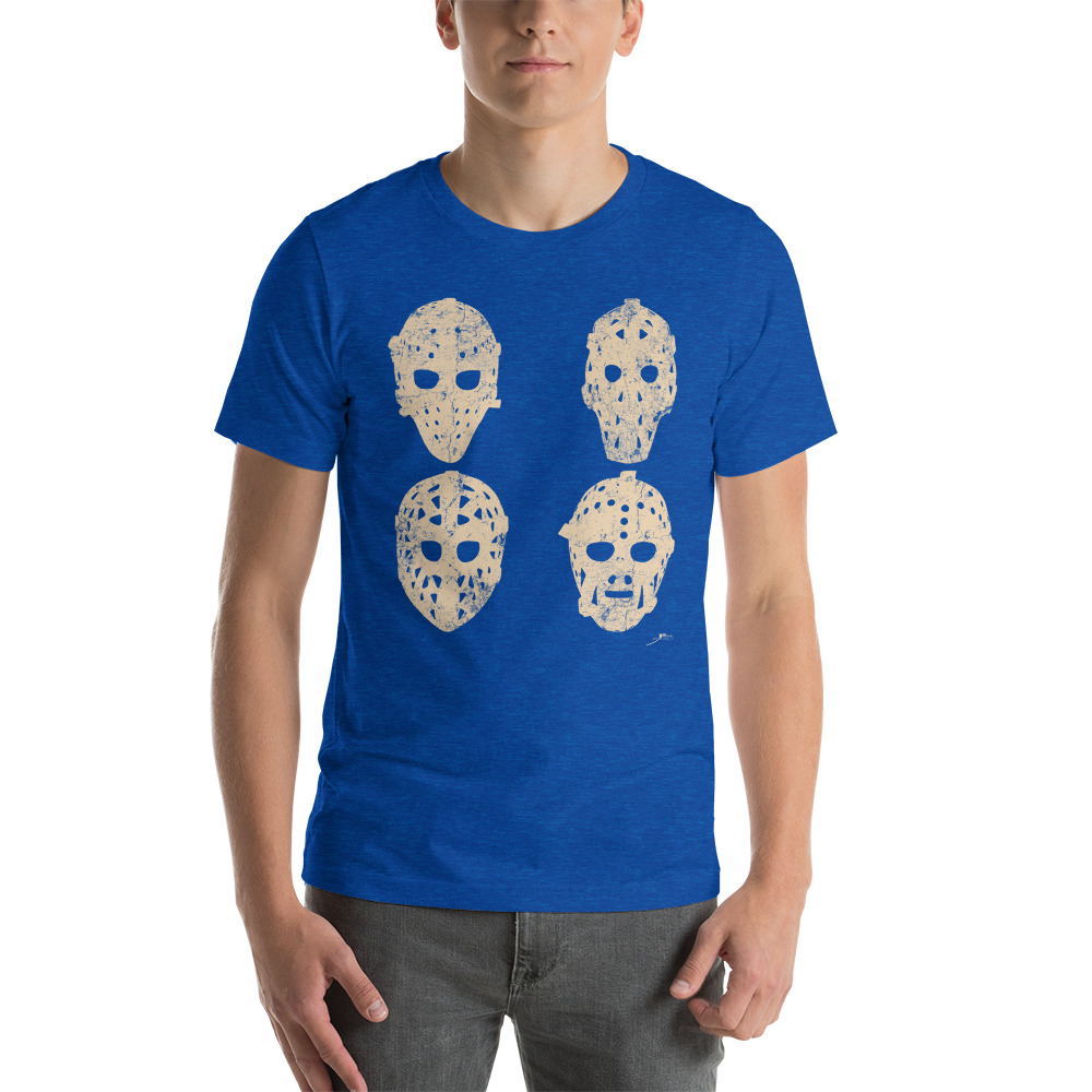 4 Vintage Goalie Masks (ivory) Unisex T-Shirt - Image 10