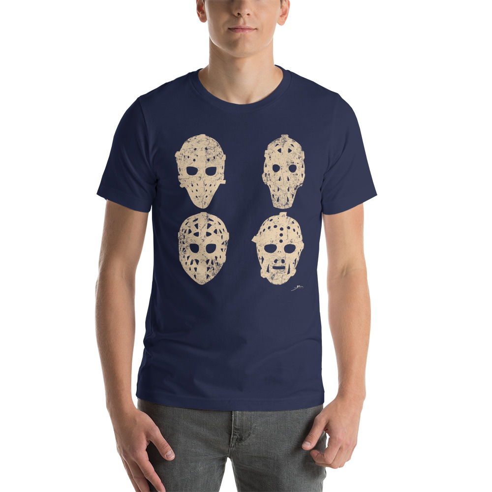 4 Vintage Goalie Masks (ivory) Unisex T-Shirt - Image 5
