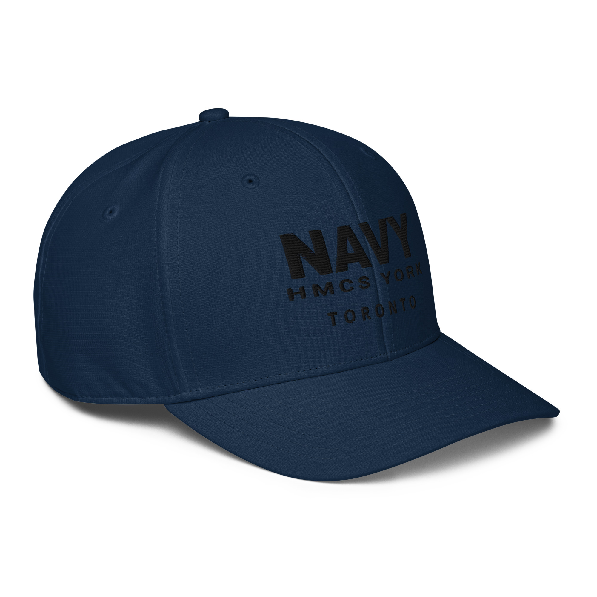 Embroidered NAVY HMCS YORK adidas performance cap (Black Thread) - Image 14