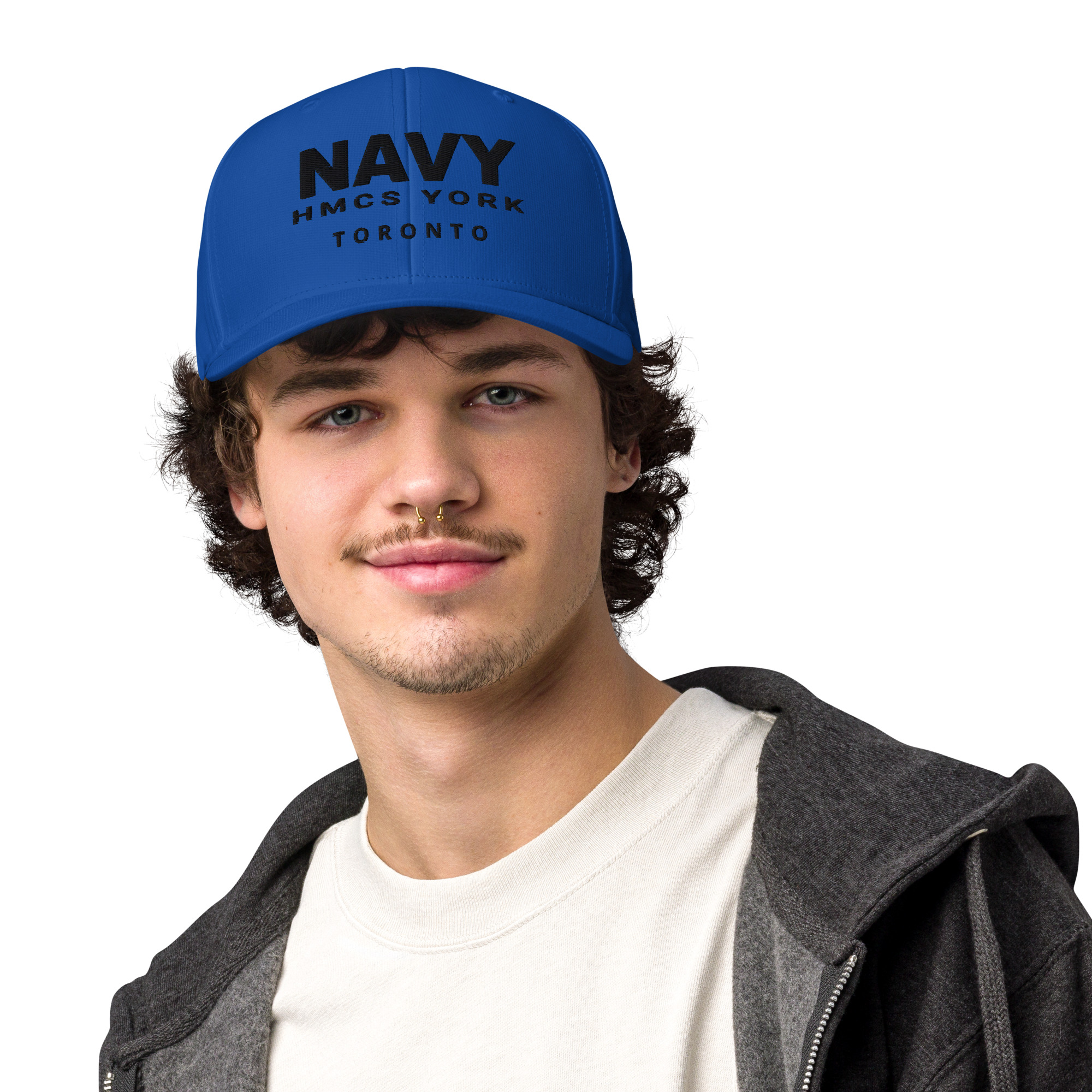 Embroidered NAVY HMCS YORK adidas performance cap (Black Thread) - Image 5