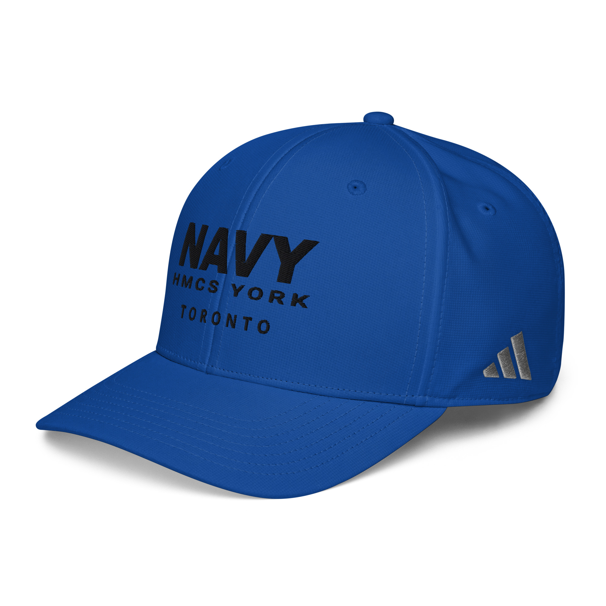Embroidered NAVY HMCS YORK adidas performance cap (Black Thread) - Image 17