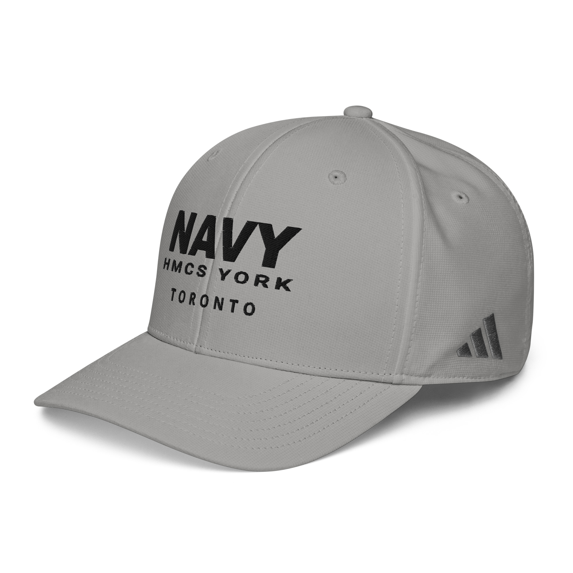 Embroidered NAVY HMCS YORK adidas performance cap (Black Thread) - Image 24