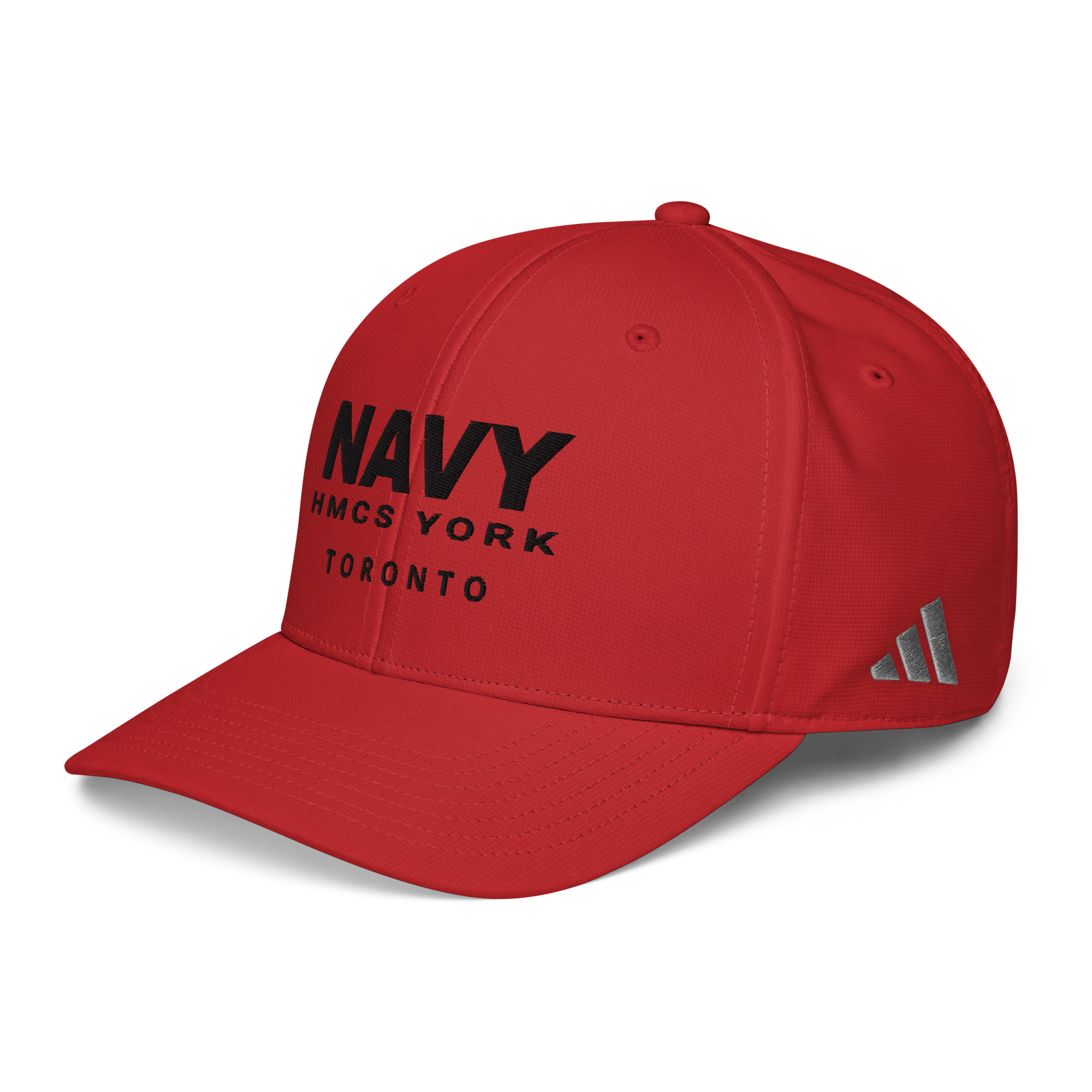 Embroidered NAVY HMCS YORK adidas performance cap (Black Thread) - Image 21