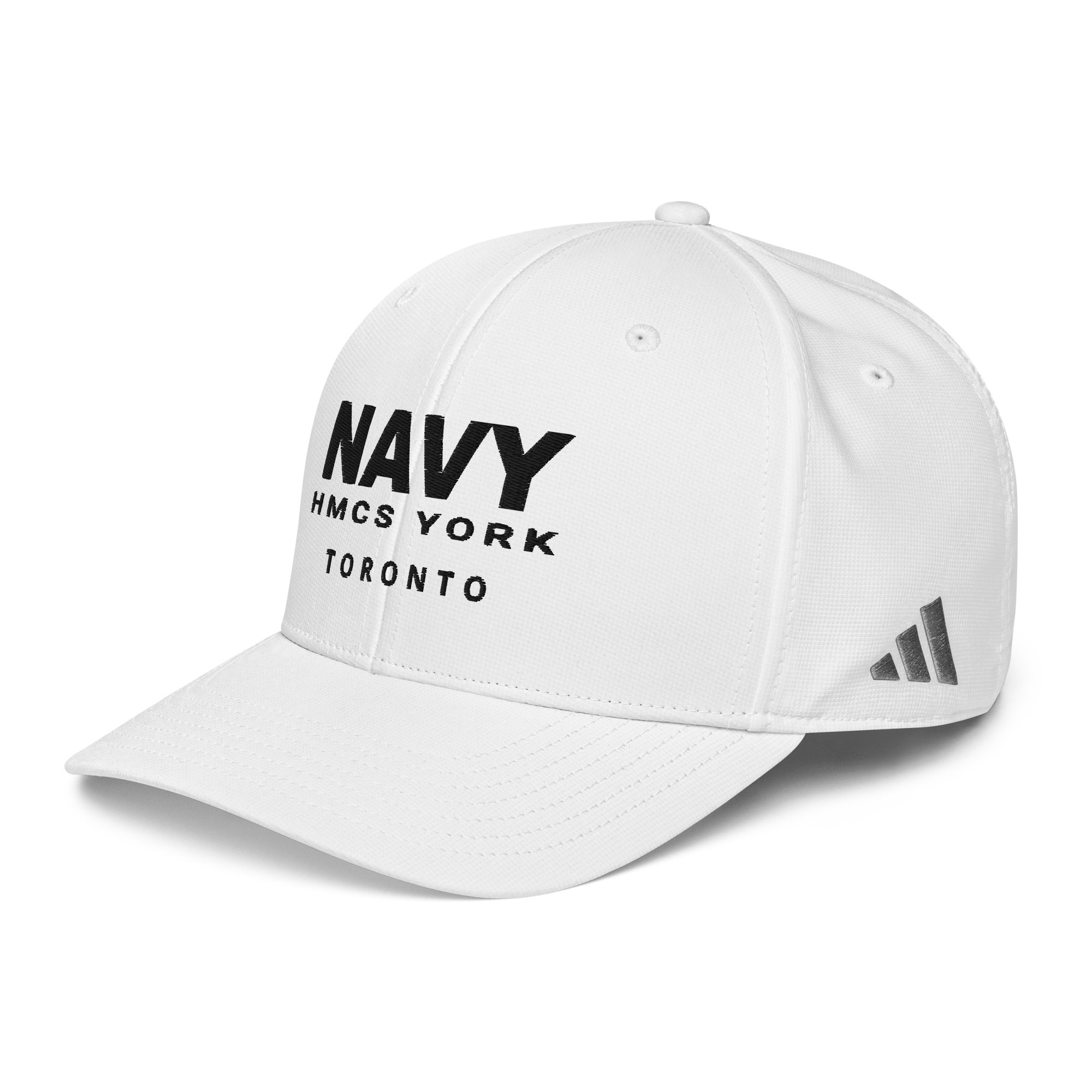 Embroidered NAVY HMCS YORK adidas performance cap (Black Thread) - Image 28