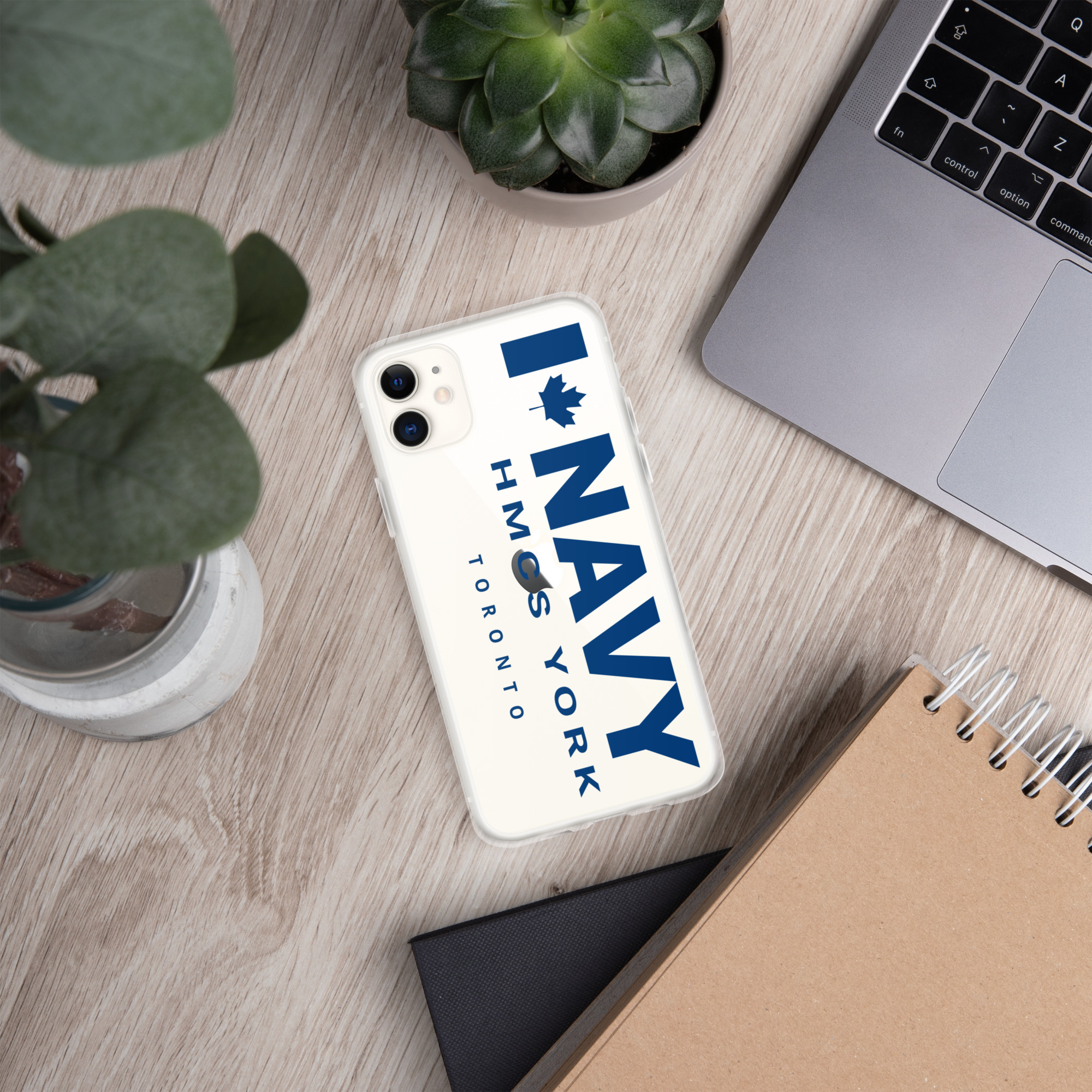 NAVY HMCS YORK Clear Case for iPhone® (Blue Text) - Image 10