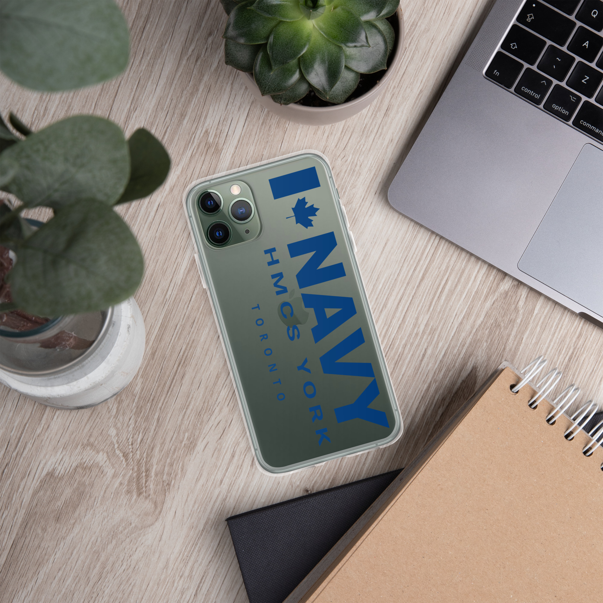 NAVY HMCS YORK Clear Case for iPhone® (Blue Text) - Image 7