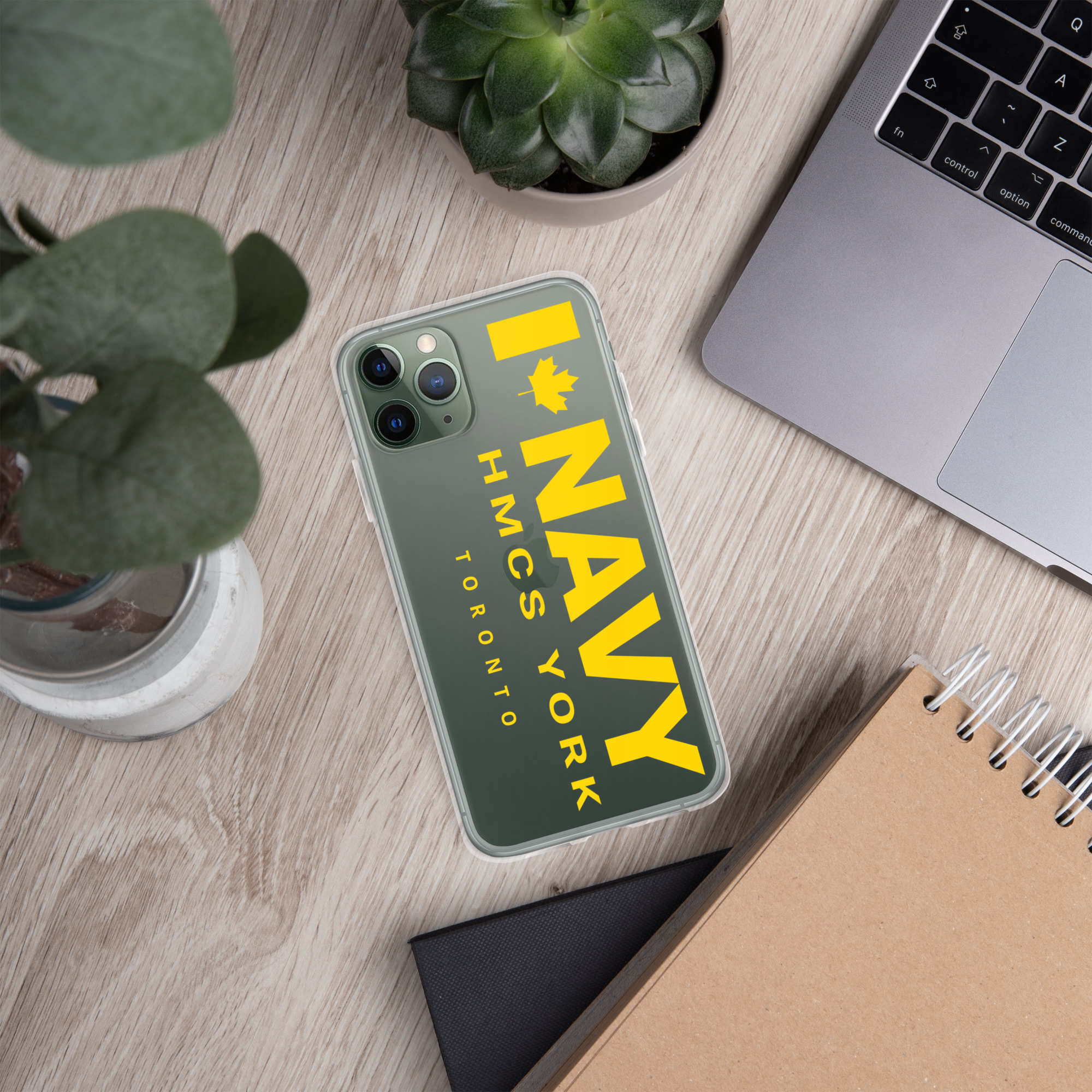 NAVY HMCS YORK Clear Case for iPhone® (Yellow Text) - Image 7
