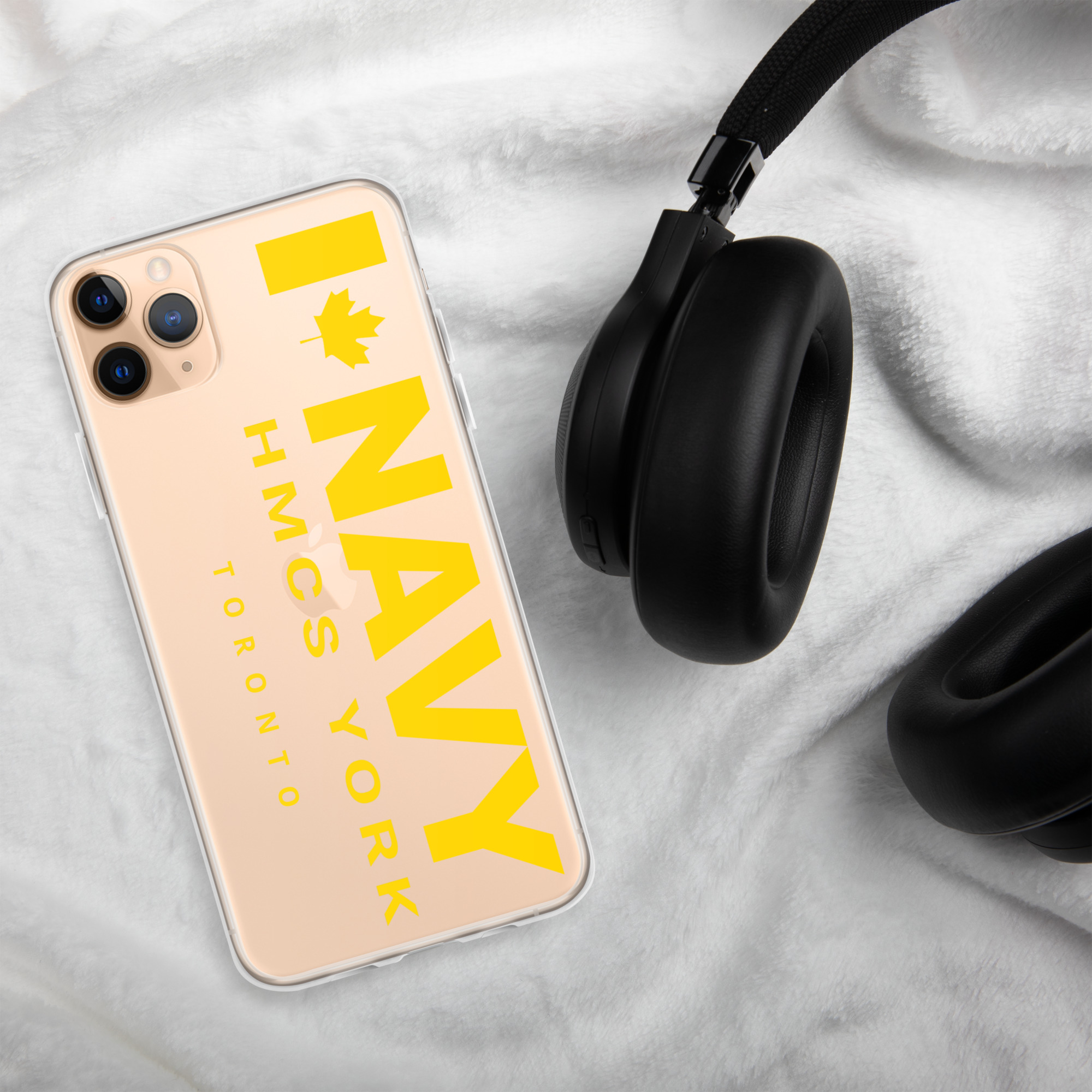 NAVY HMCS YORK Clear Case for iPhone® (Yellow Text) - Image 3