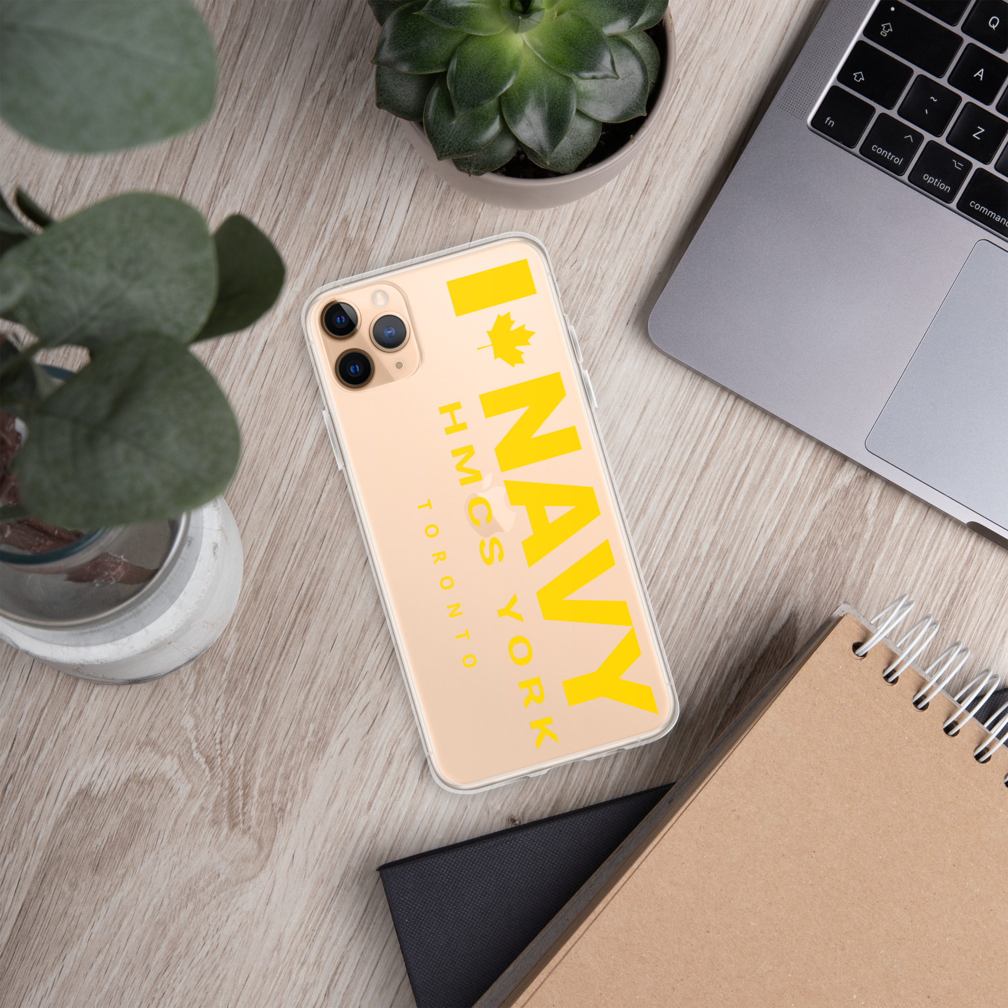 NAVY HMCS YORK Clear Case for iPhone® (Yellow Text) - Image 4