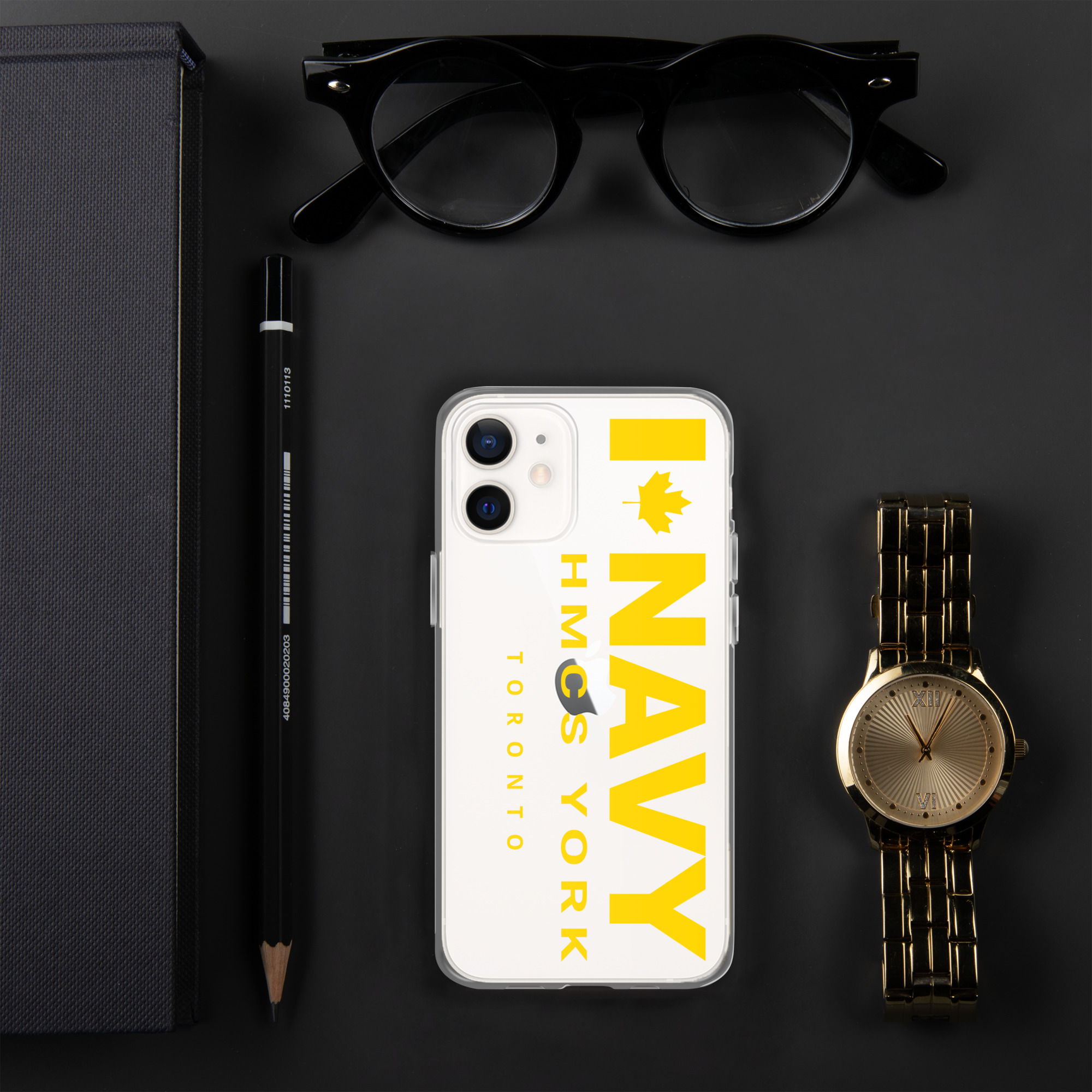 NAVY HMCS YORK Clear Case for iPhone® (Yellow Text) - Image 11