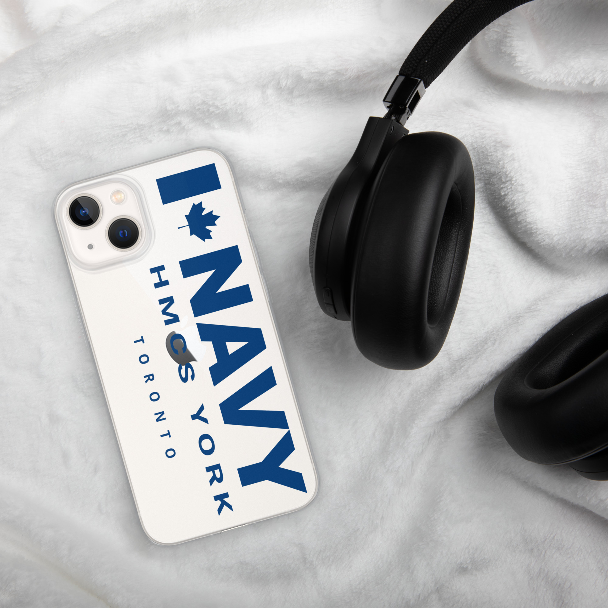 NAVY HMCS YORK Clear Case for iPhone® (Blue Text) - Image 33