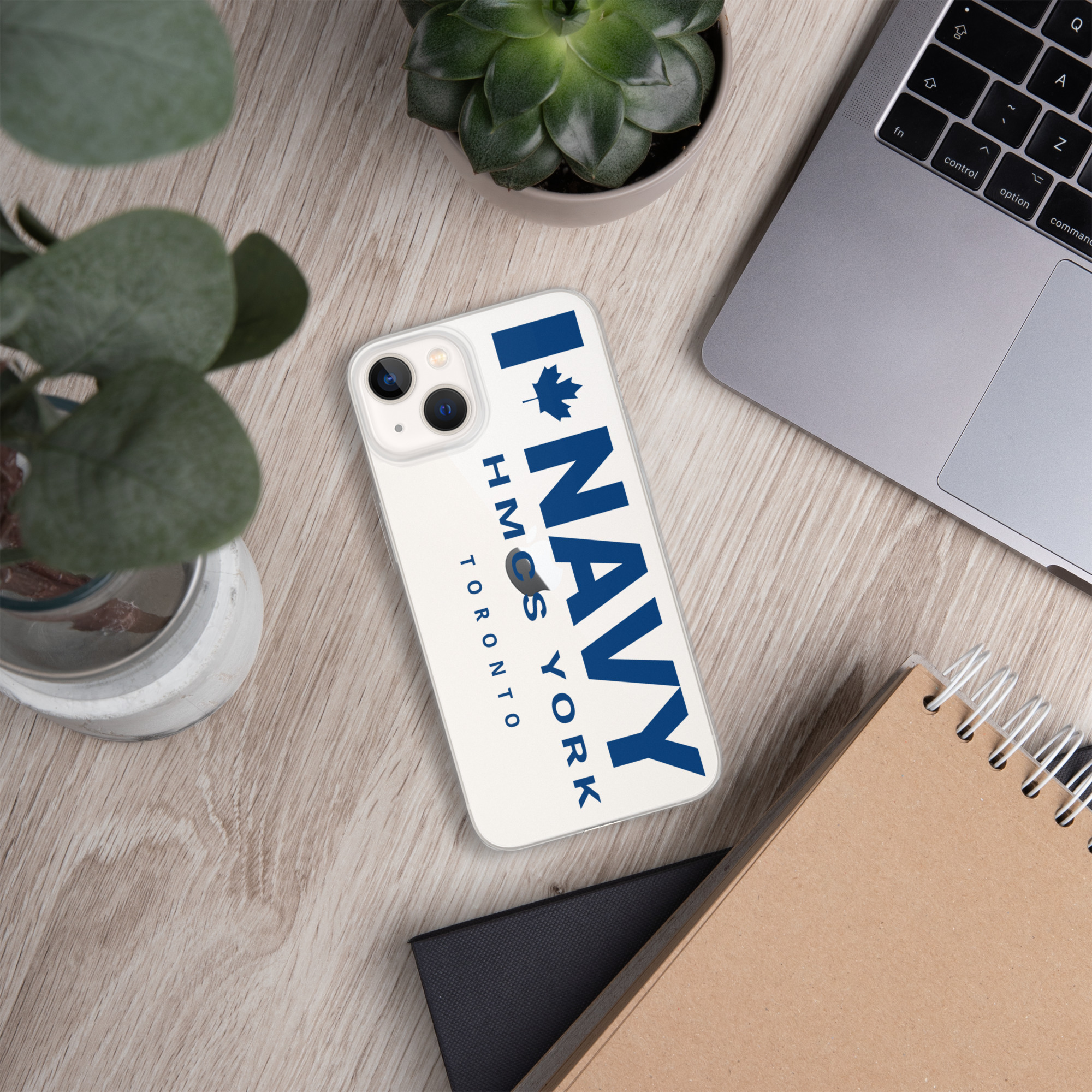 NAVY HMCS YORK Clear Case for iPhone® (Blue Text) - Image 34