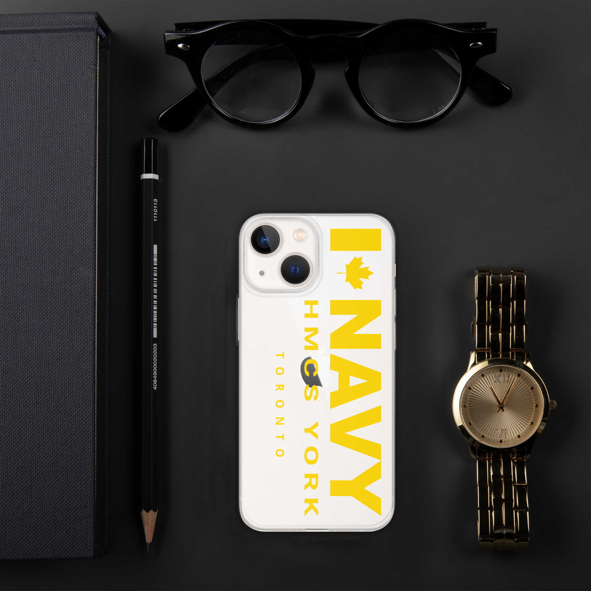 NAVY HMCS YORK Clear Case for iPhone® (Yellow Text) - Image 23