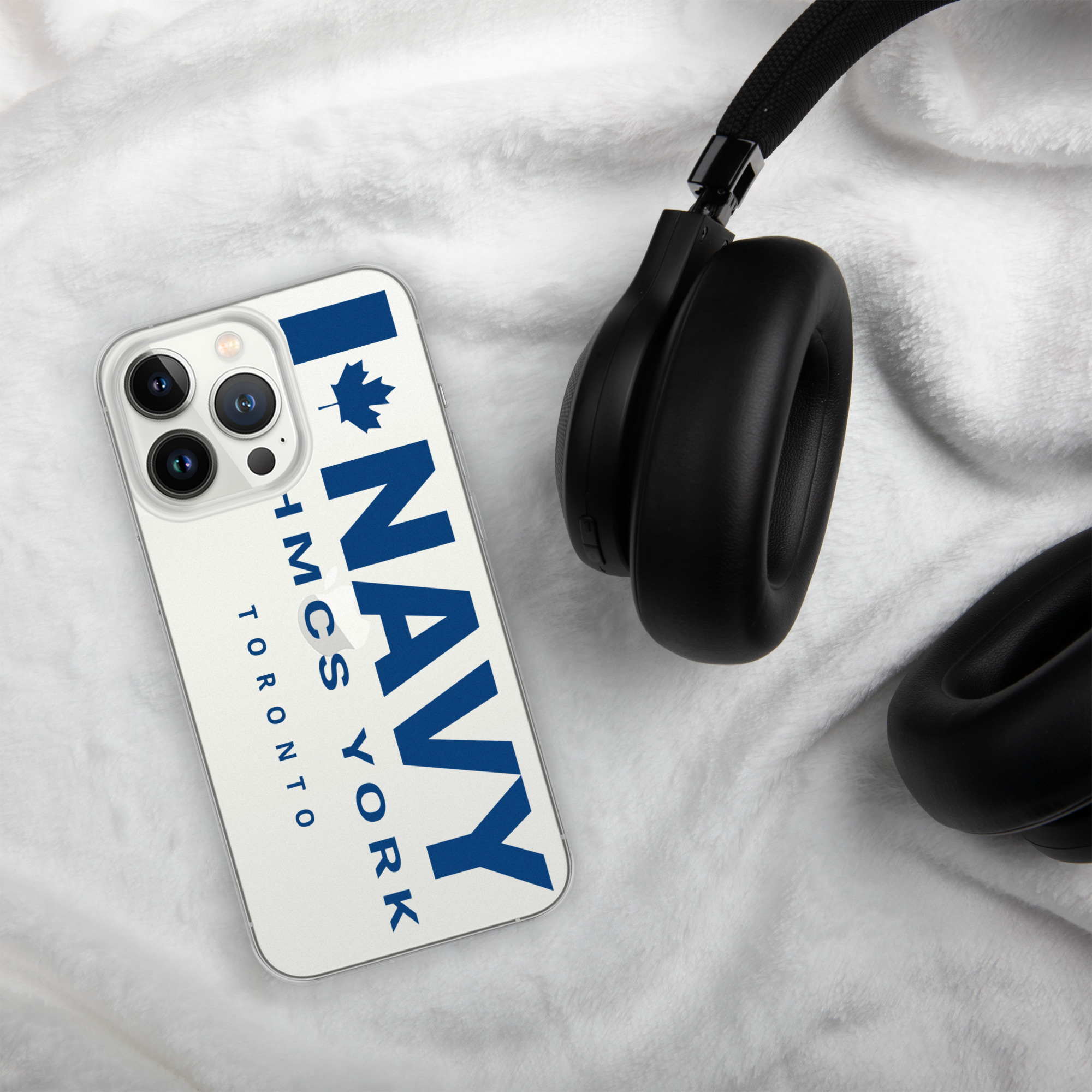 NAVY HMCS YORK Clear Case for iPhone® (Blue Text) - Image 30
