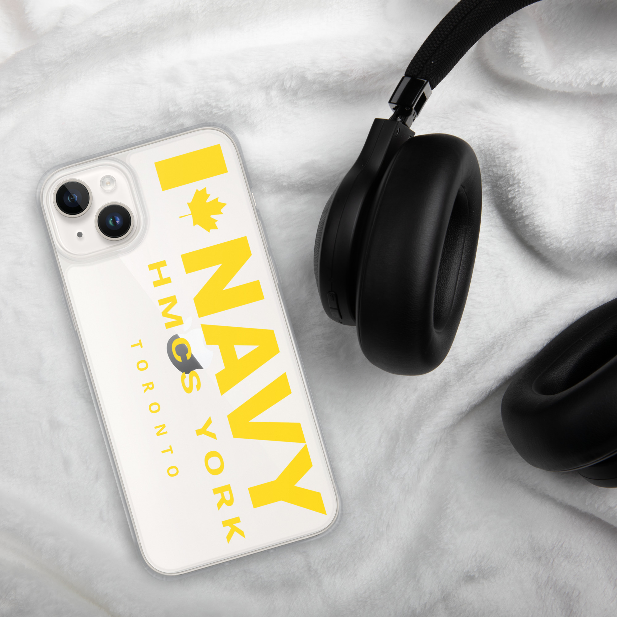 NAVY HMCS YORK Clear Case for iPhone® (Yellow Text) - Image 36