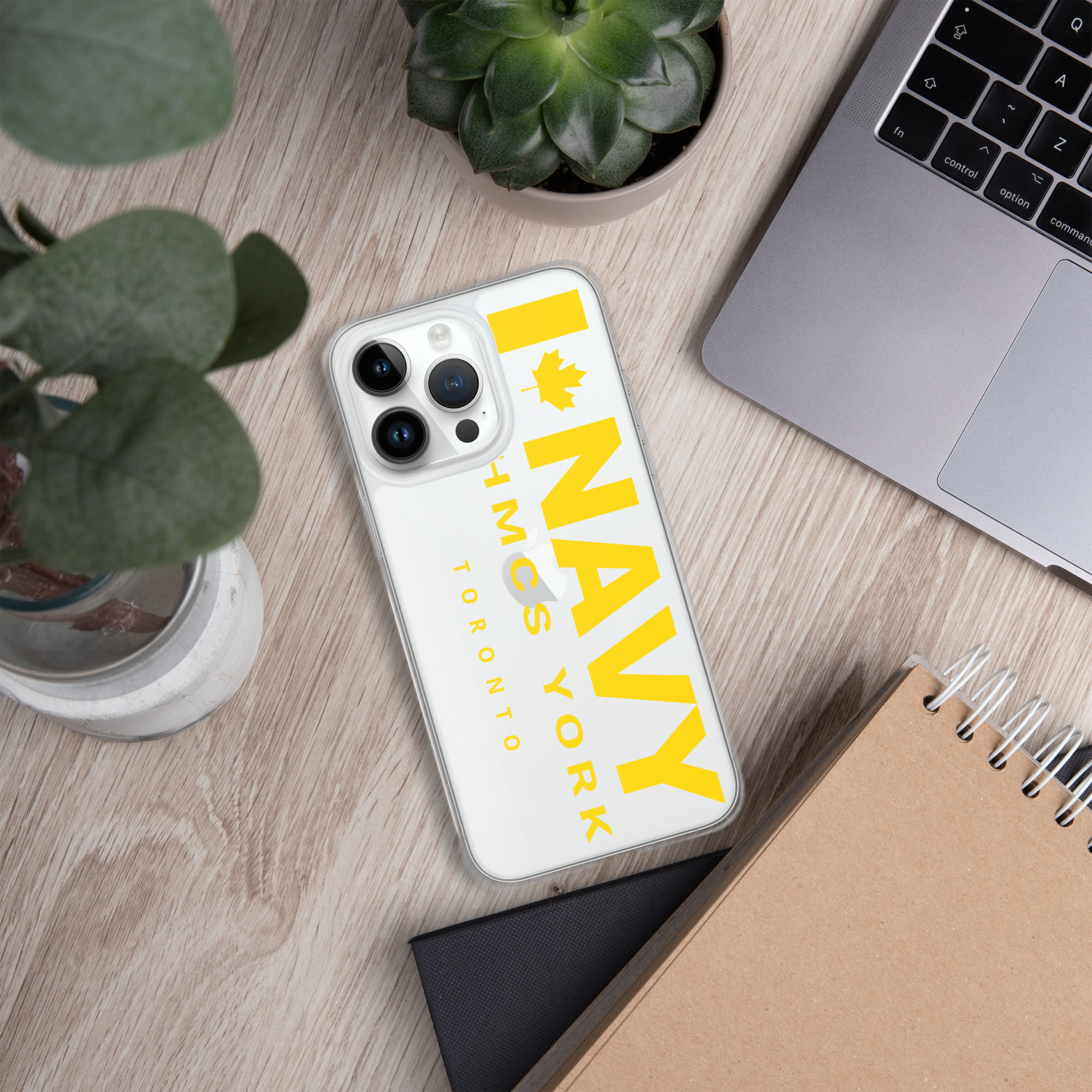 NAVY HMCS YORK Clear Case for iPhone® (Yellow Text) - Image 40