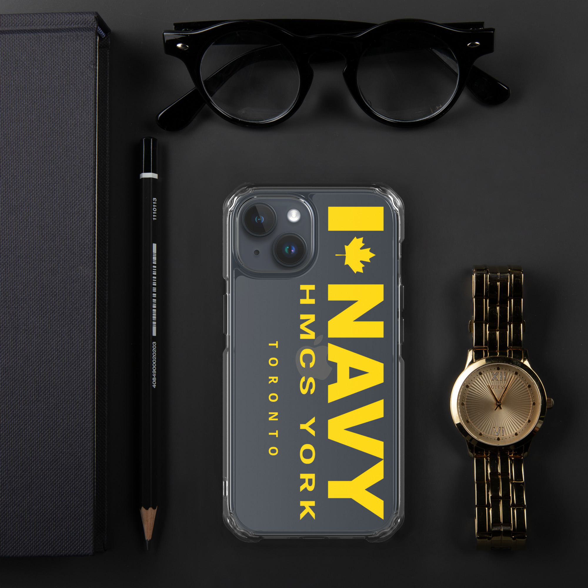NAVY HMCS YORK Clear Case for iPhone® (Yellow Text) - Image 50