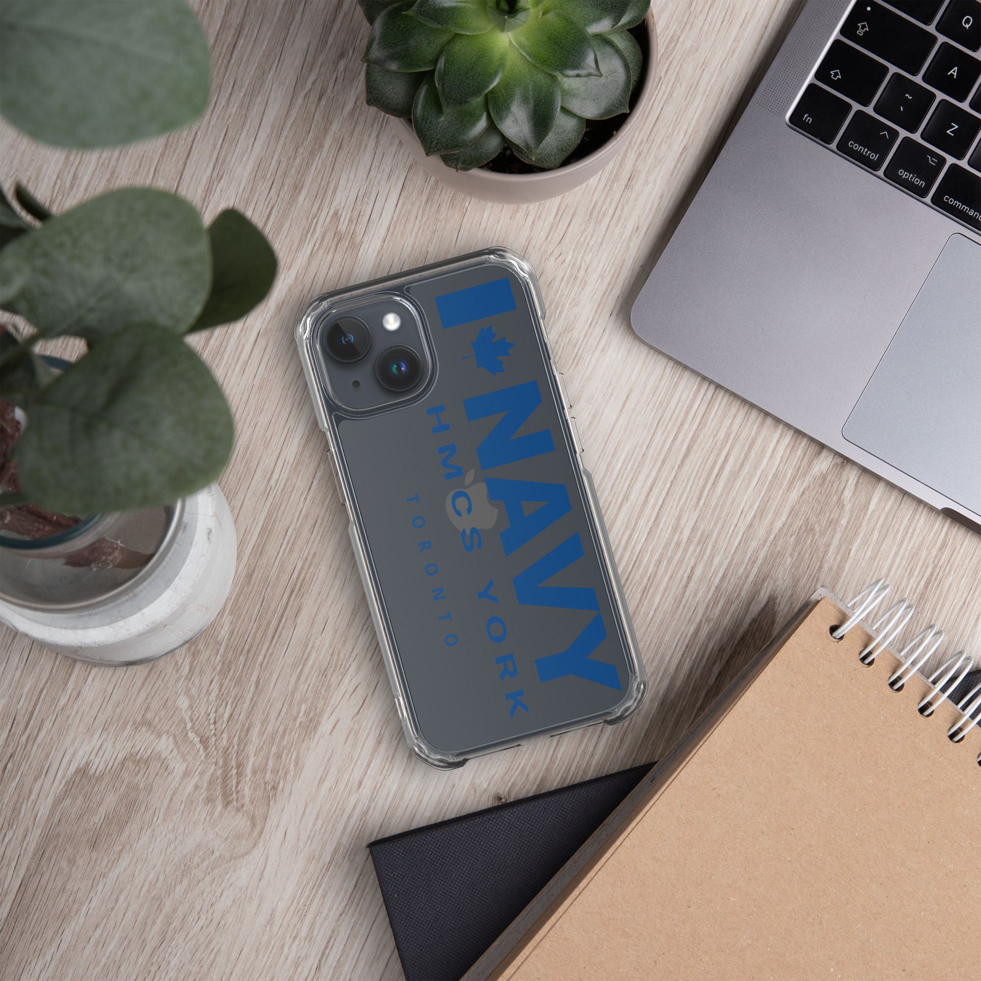 NAVY HMCS YORK Clear Case for iPhone® (Blue Text) - Image 54