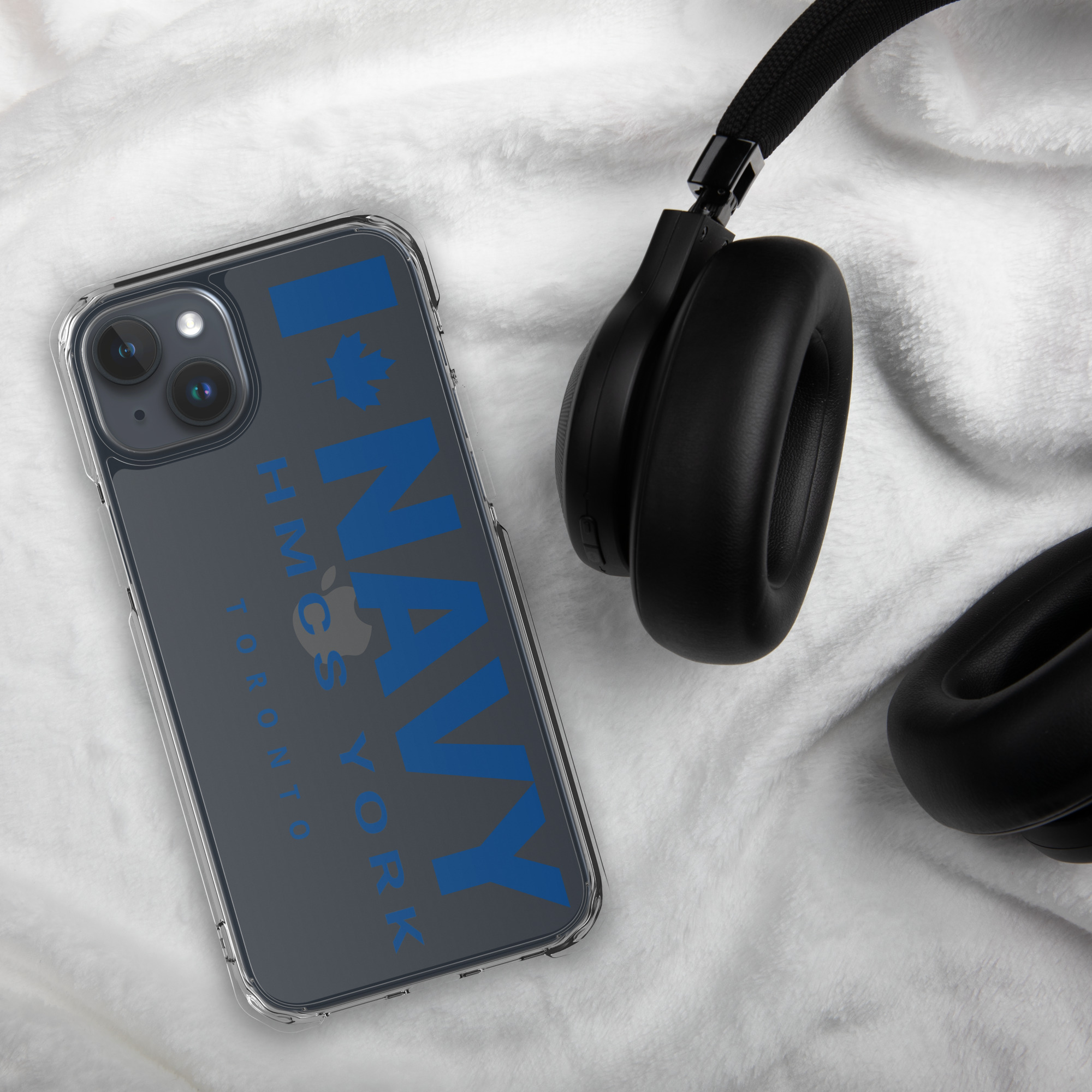 NAVY HMCS YORK Clear Case for iPhone® (Blue Text) - Image 48
