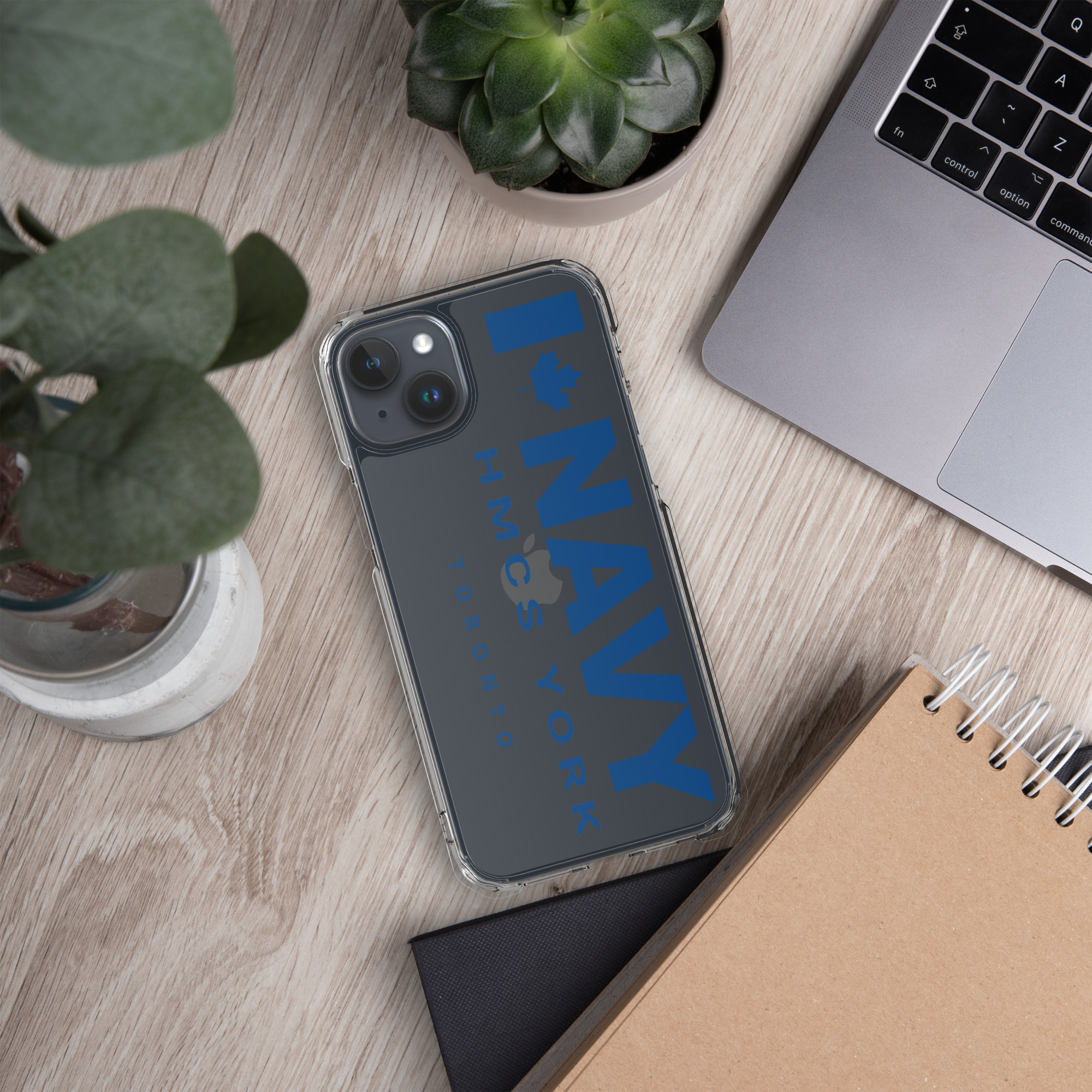 NAVY HMCS YORK Clear Case for iPhone® (Blue Text) - Image 49