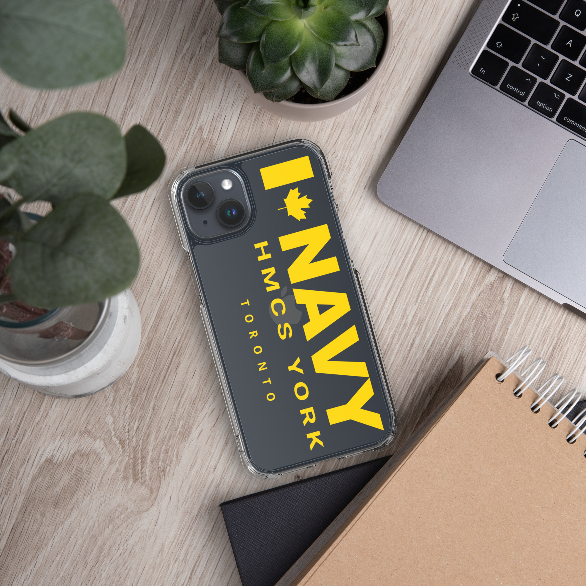 NAVY HMCS YORK Clear Case for iPhone® (Yellow Text) - Image 46