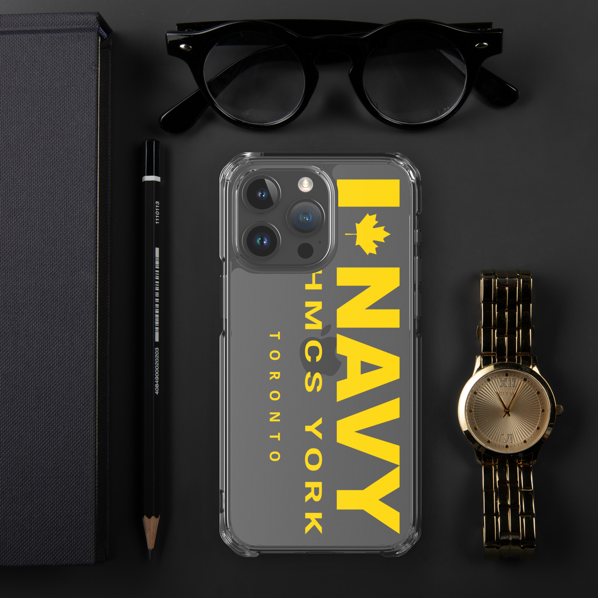 NAVY HMCS YORK Clear Case for iPhone® (Yellow Text) - Image 47