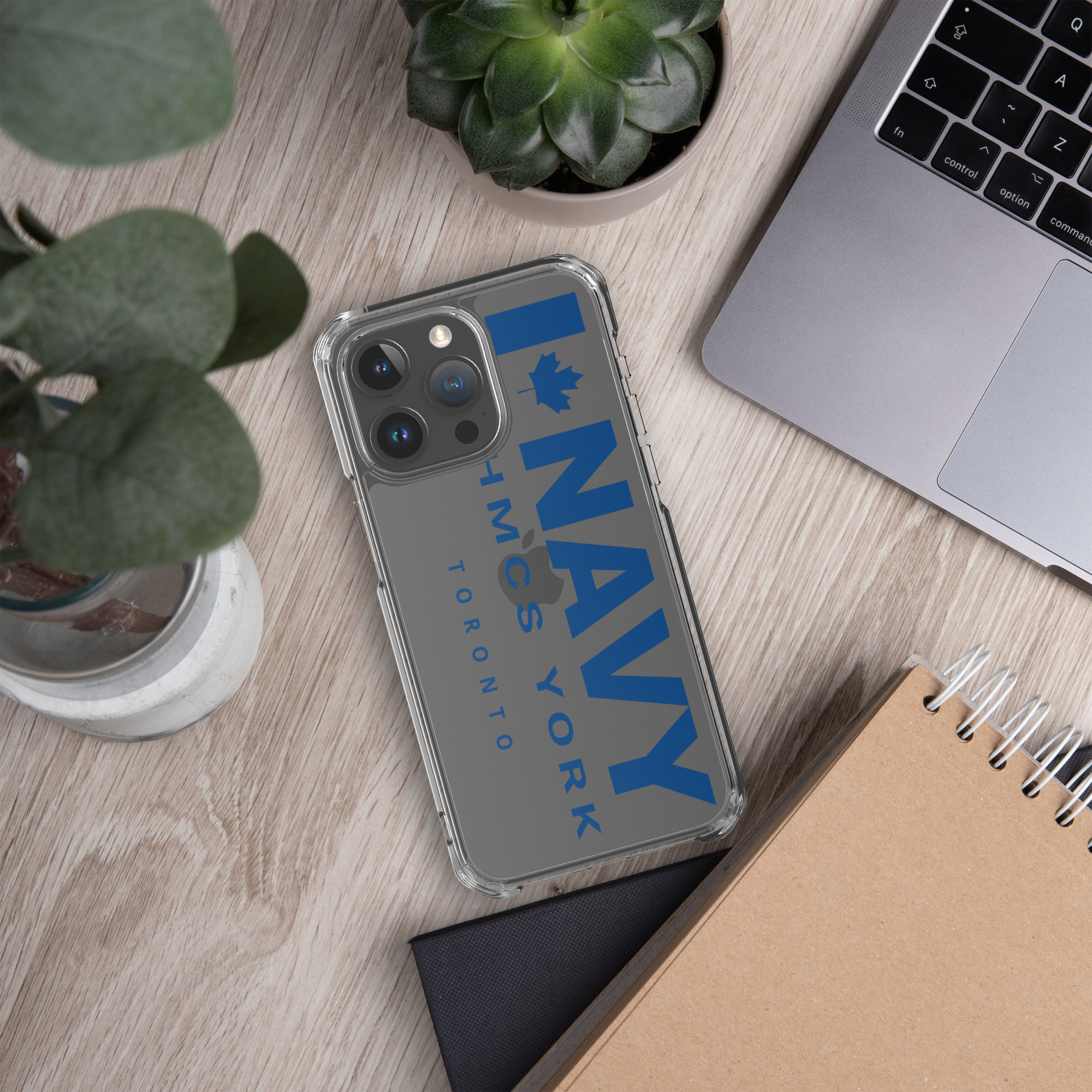 NAVY HMCS YORK Clear Case for iPhone® (Blue Text) - Image 51