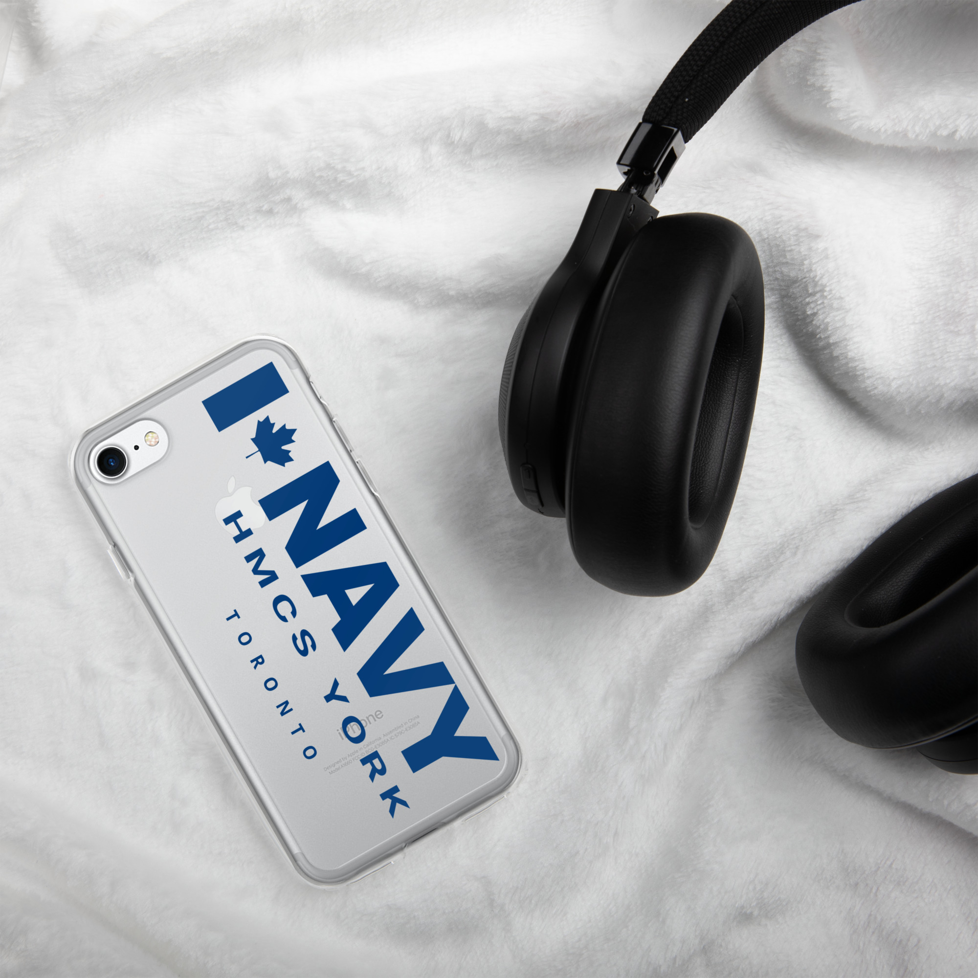 NAVY HMCS YORK Clear Case for iPhone® (Blue Text) - Image 56