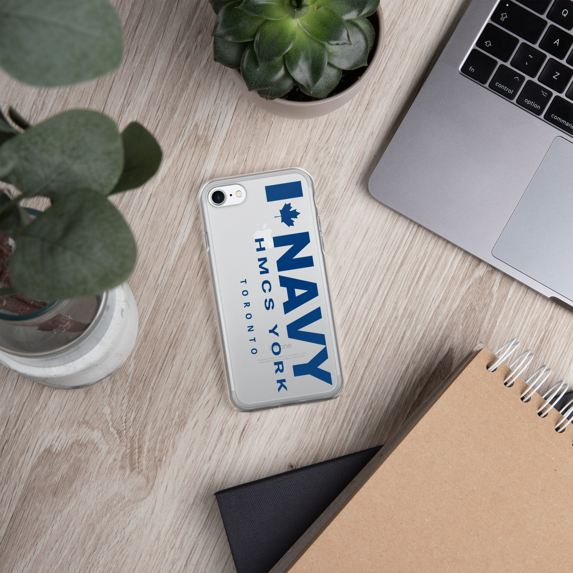 NAVY HMCS YORK Clear Case for iPhone® (Blue Text) - Image 57