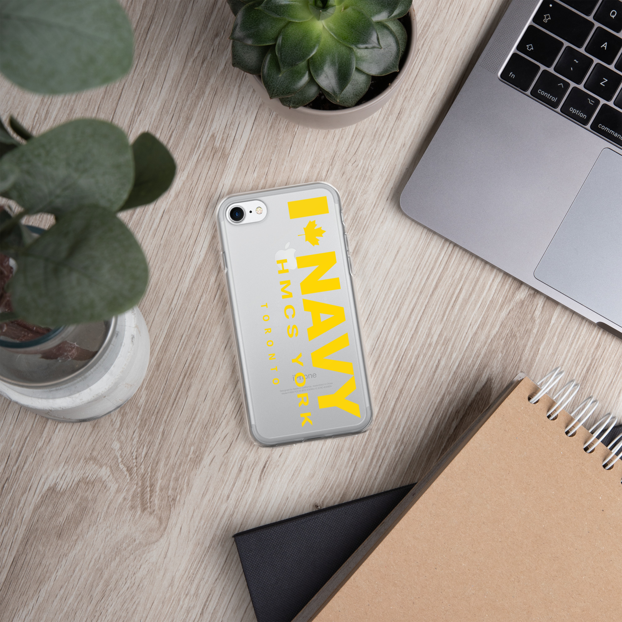 NAVY HMCS YORK Clear Case for iPhone® (Yellow Text) - Image 55
