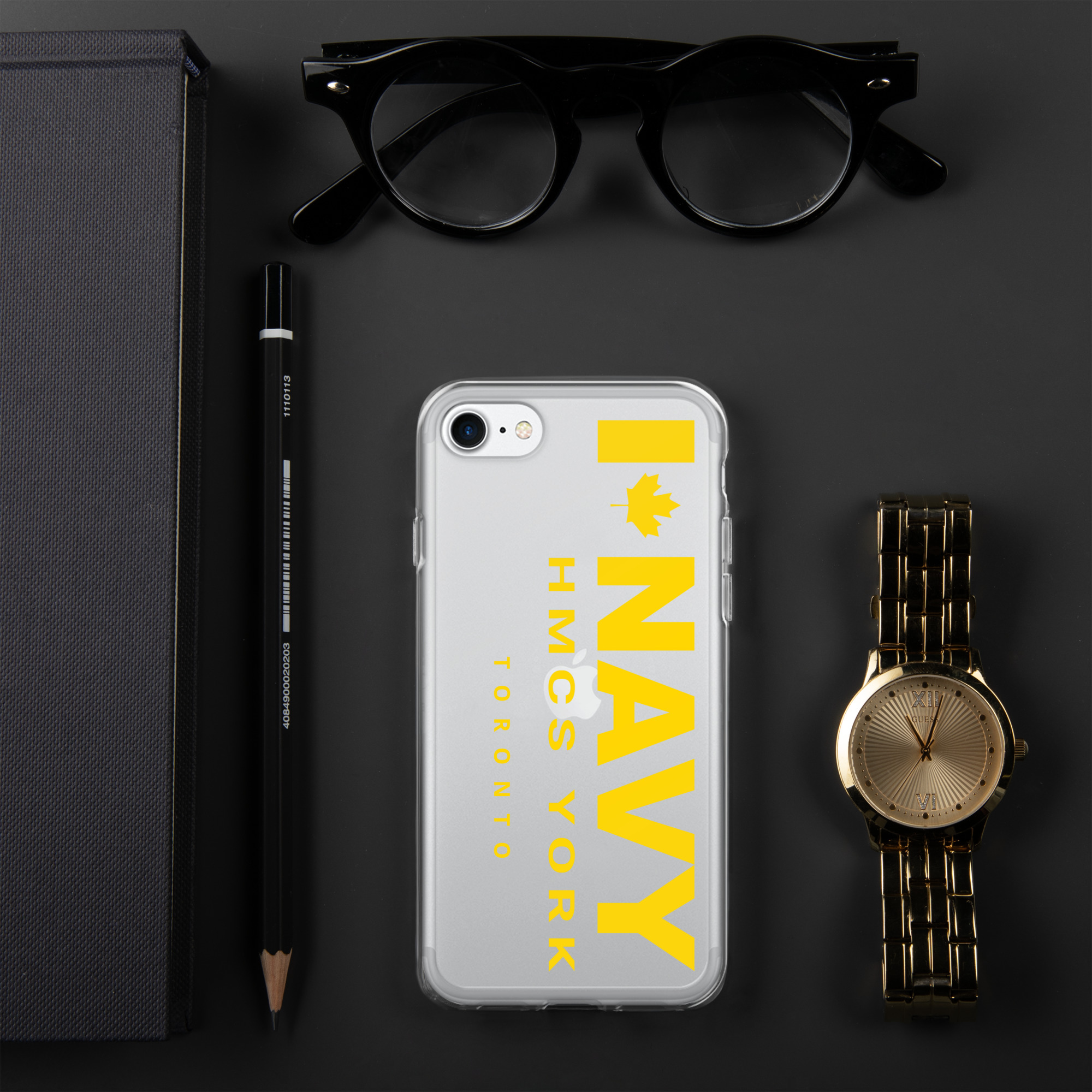 NAVY HMCS YORK Clear Case for iPhone® (Yellow Text) - Image 56