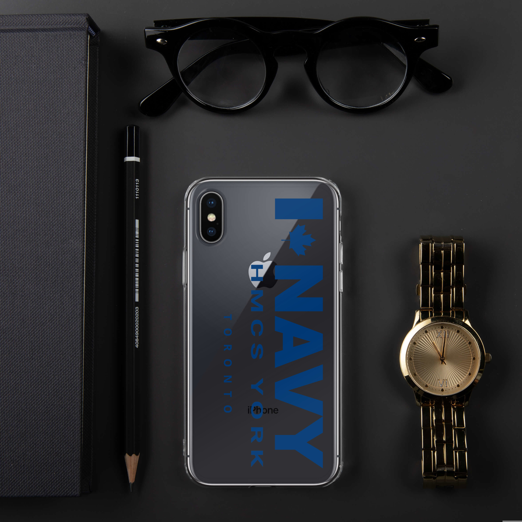 NAVY HMCS YORK Clear Case for iPhone® (Blue Text) - Image 61