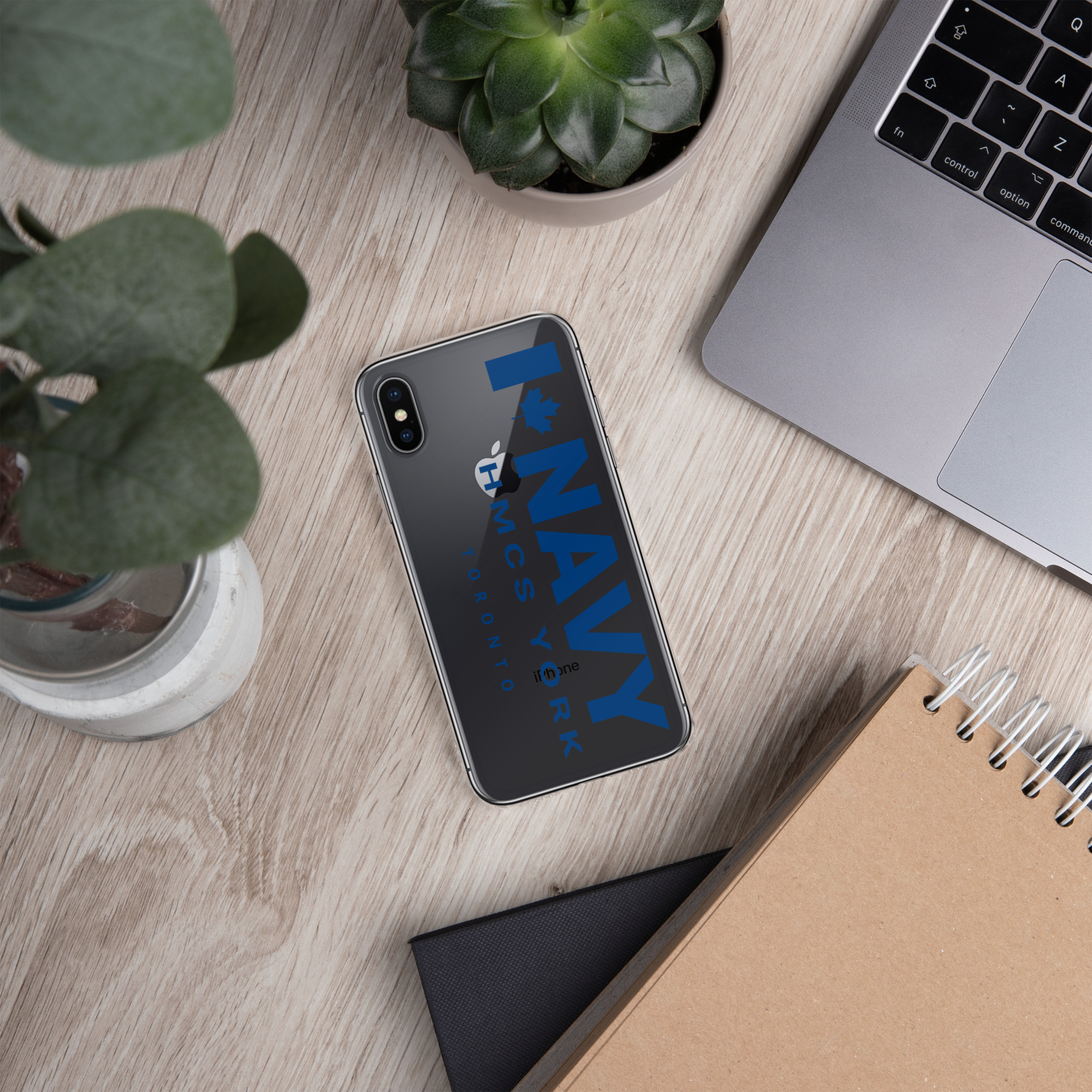 NAVY HMCS YORK Clear Case for iPhone® (Blue Text) - Image 63