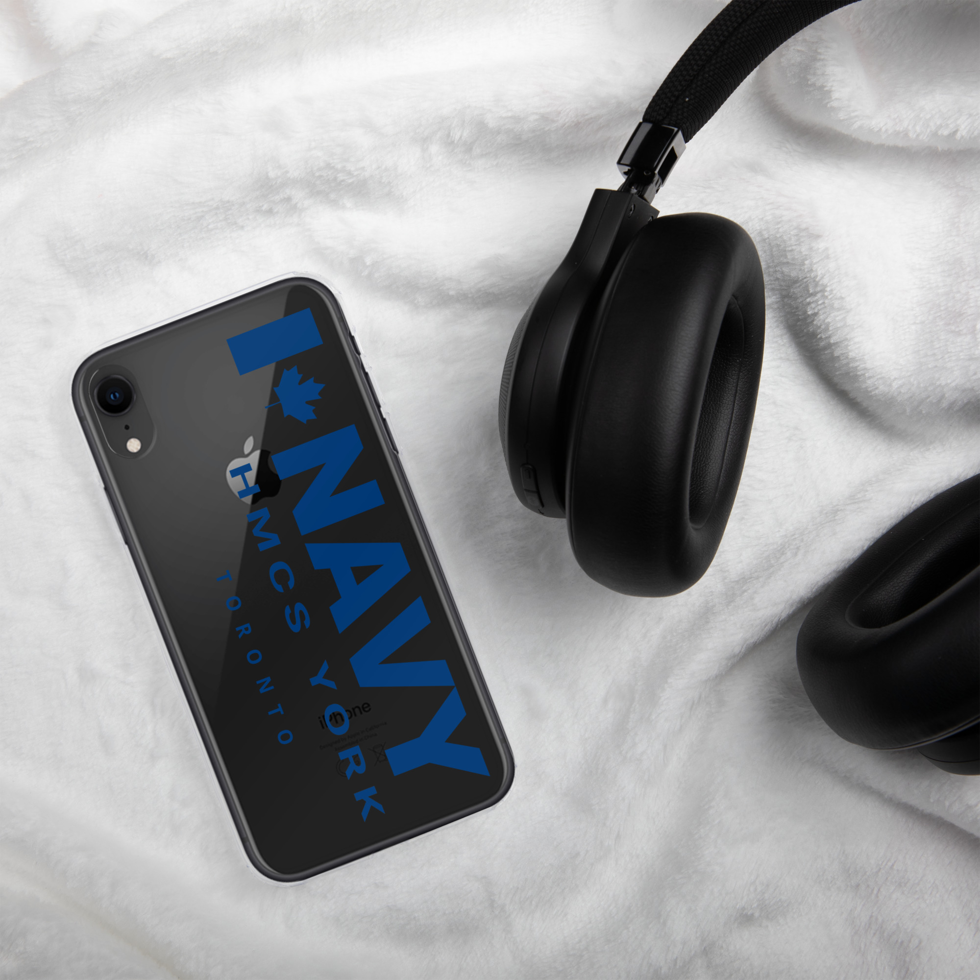 NAVY HMCS YORK Clear Case for iPhone® (Blue Text) - Image 65
