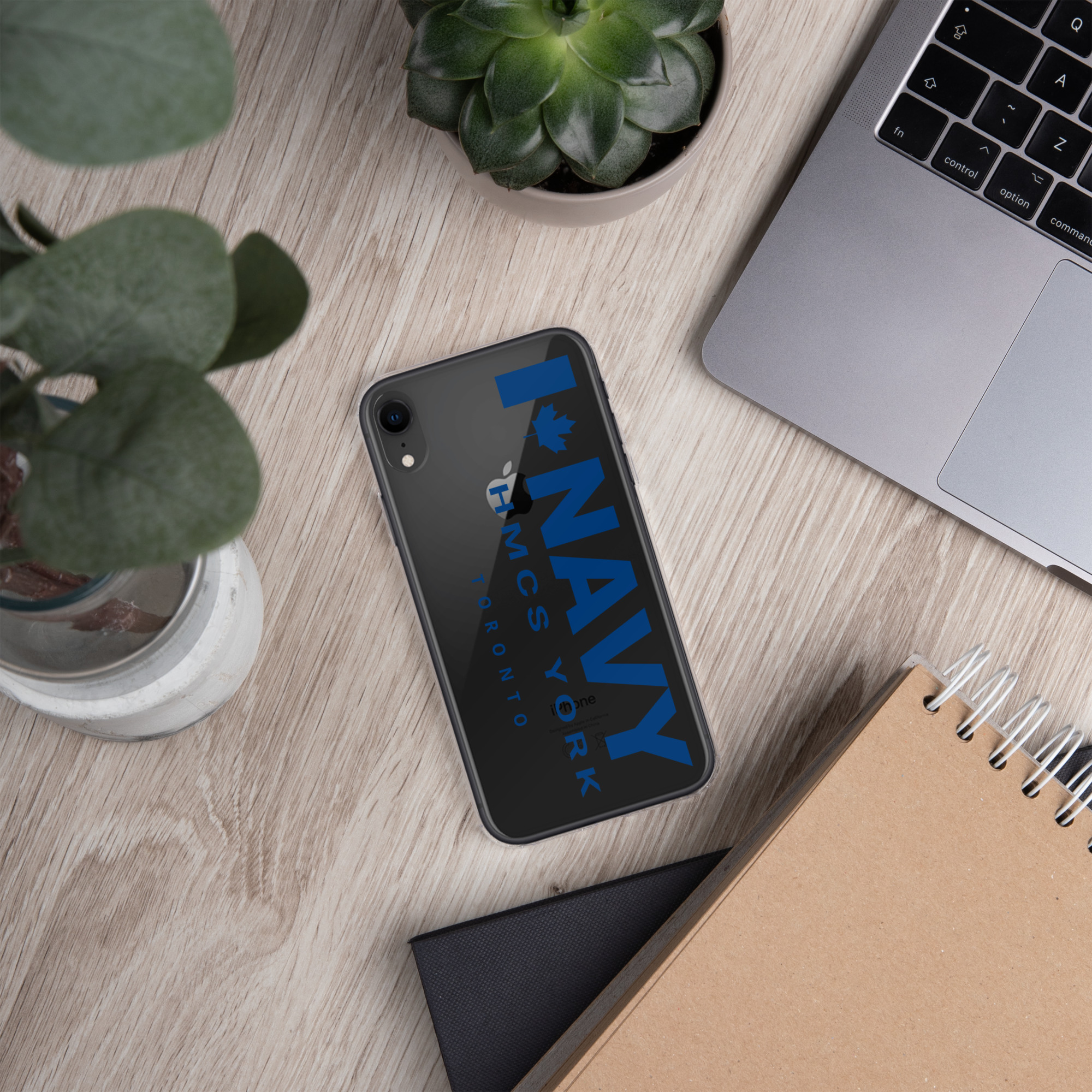 NAVY HMCS YORK Clear Case for iPhone® (Blue Text) - Image 66