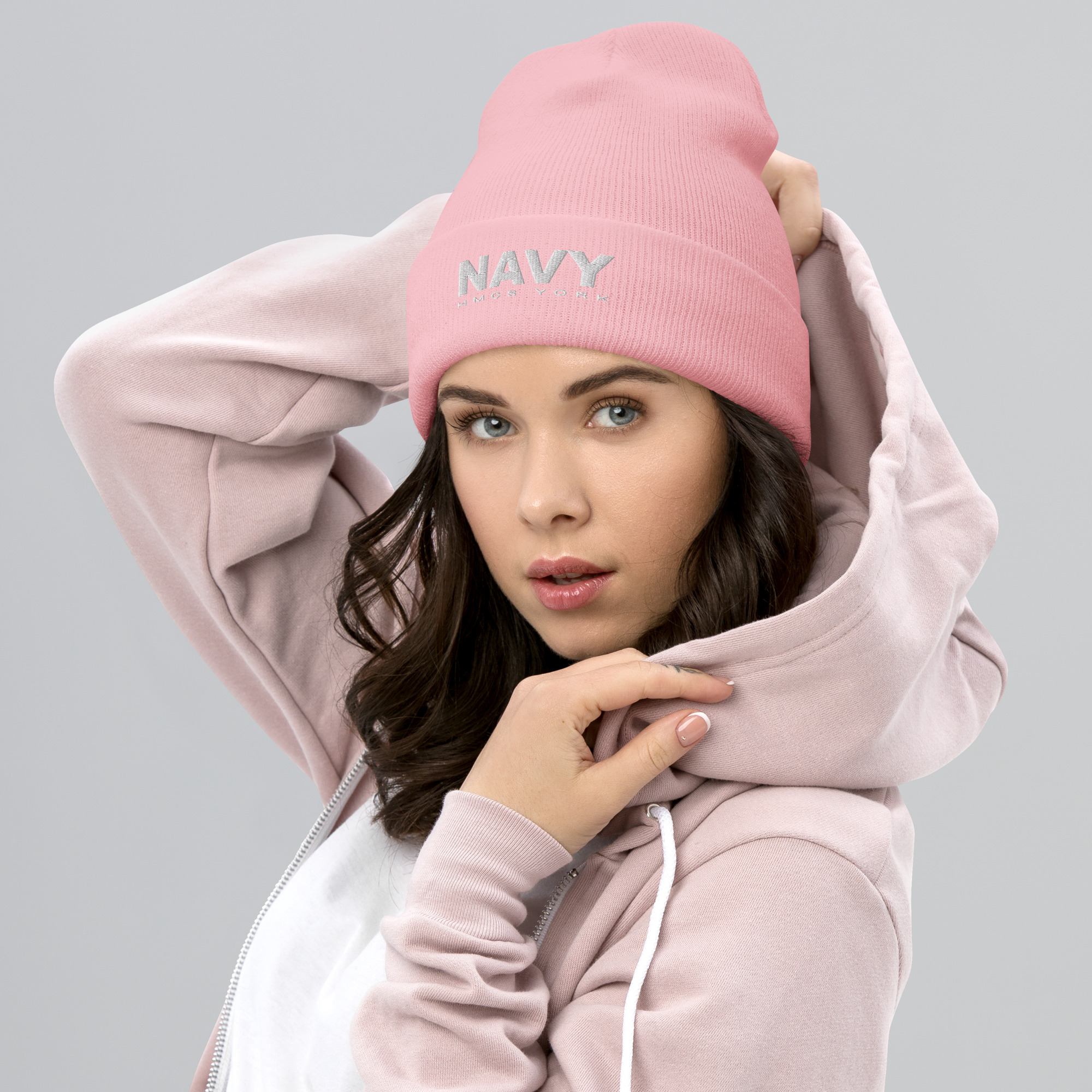NAVY HMCS YORK Cuffed Beanie (White Thread) - Image 9