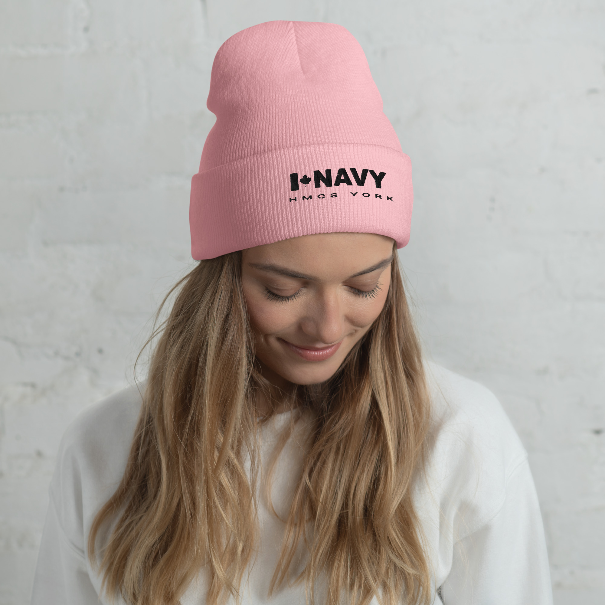 CDN NAVY HMCS YORK Cuffed Beanie (Black Thread)