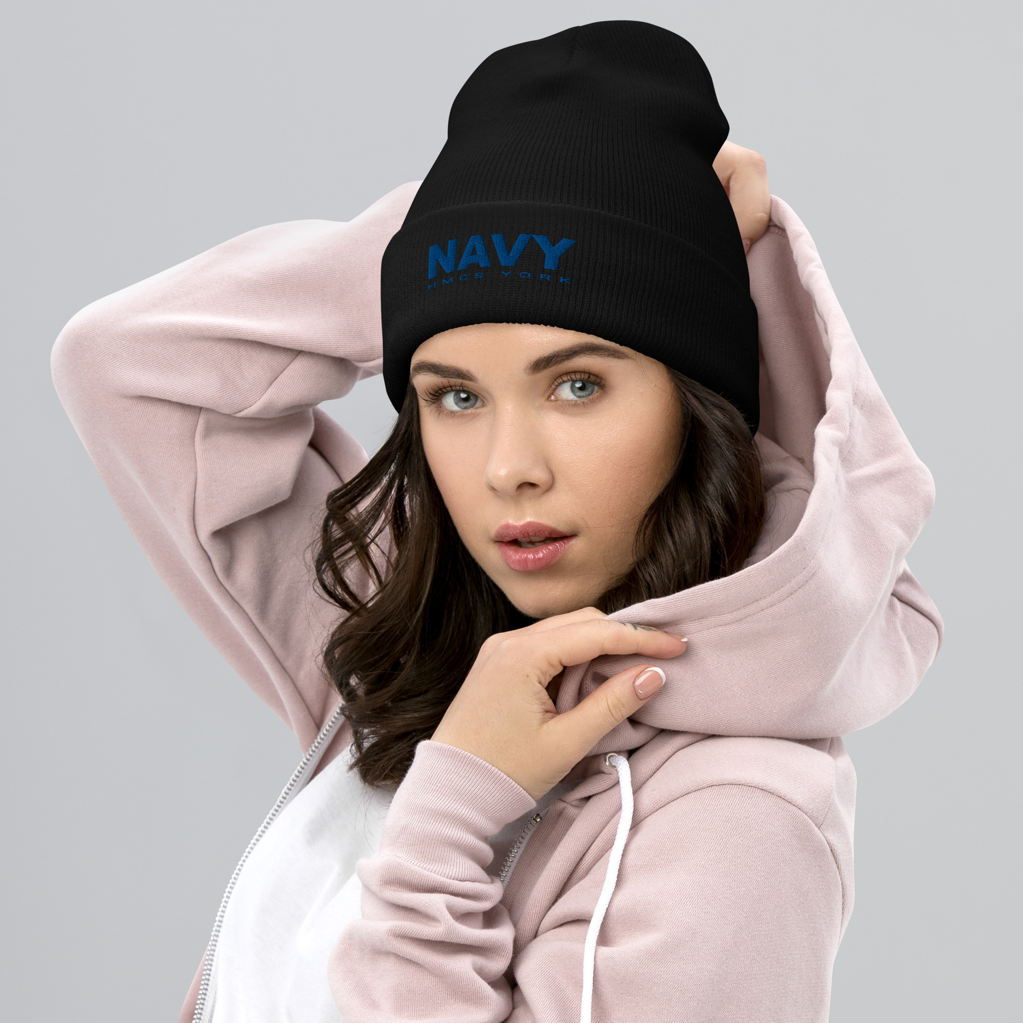 NAVY HMCS YORK Cuffed Beanie (Blue Thread) - Image 2