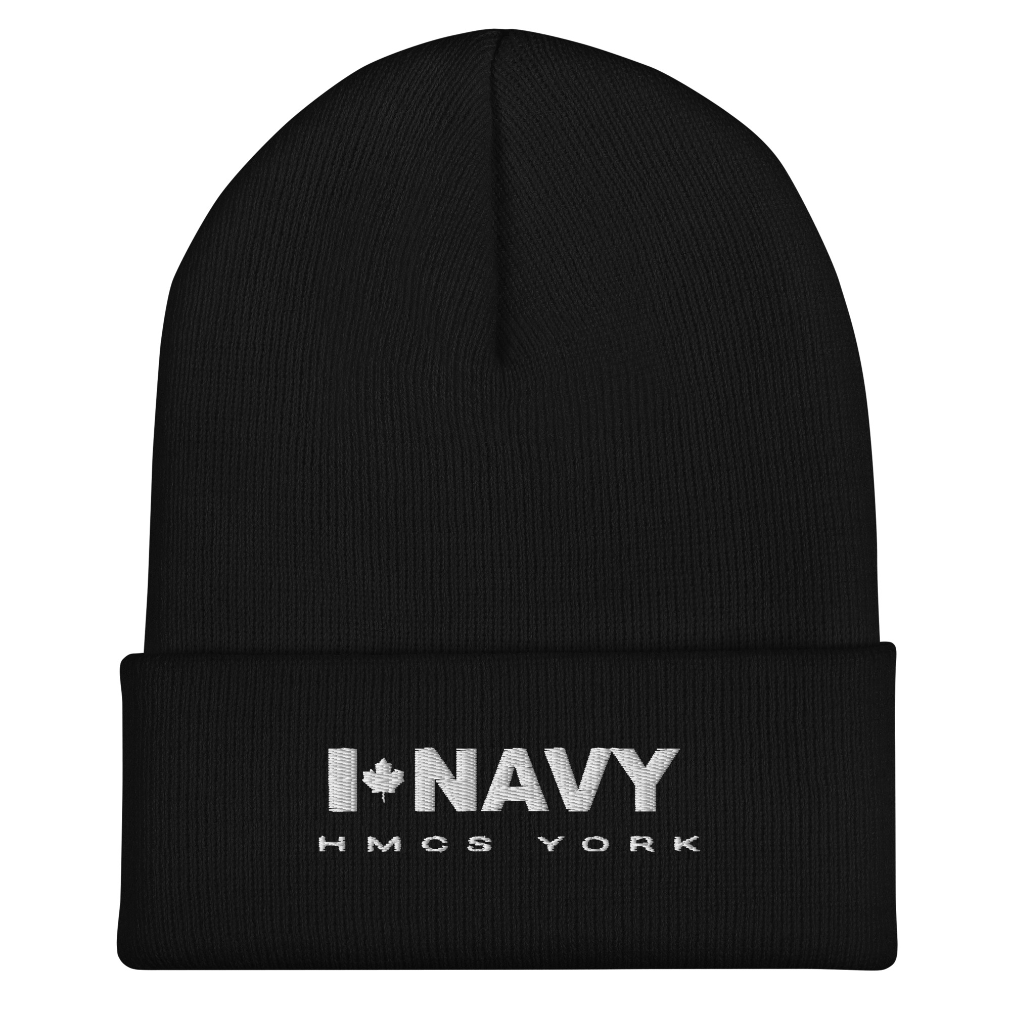 CDN NAVY HMCS YORK Cuffed Beanie (White Thread) - Image 2
