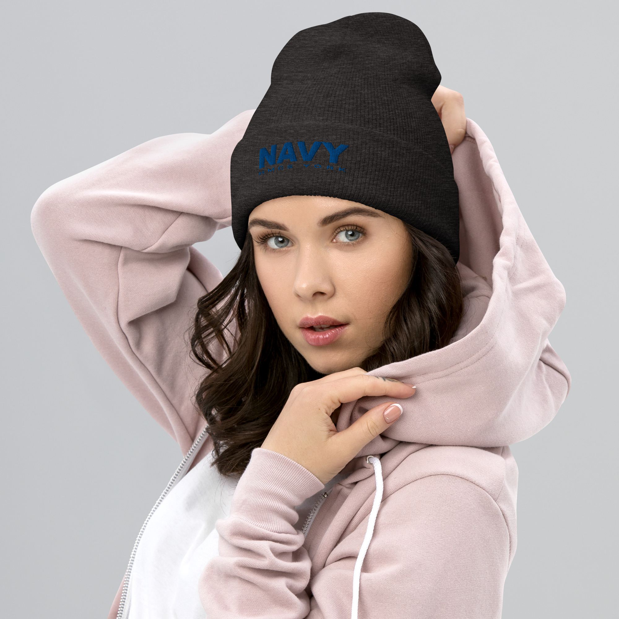 NAVY HMCS YORK Cuffed Beanie (Blue Thread) - Image 4