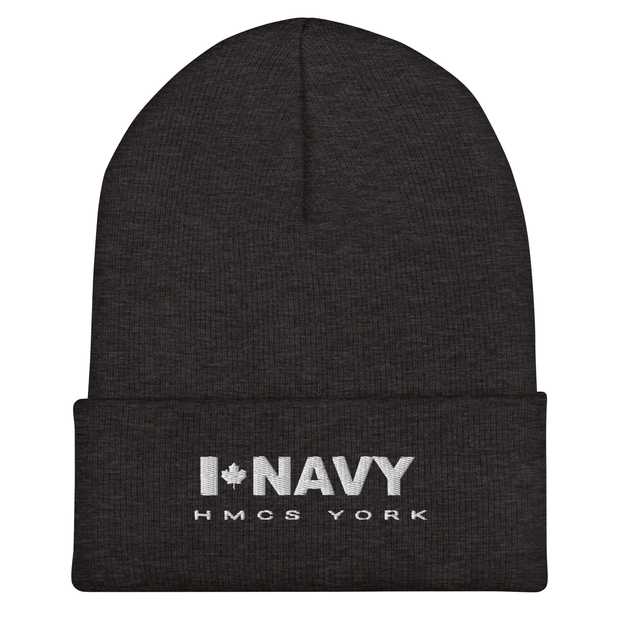 CDN NAVY HMCS YORK Cuffed Beanie (White Thread) - Image 4