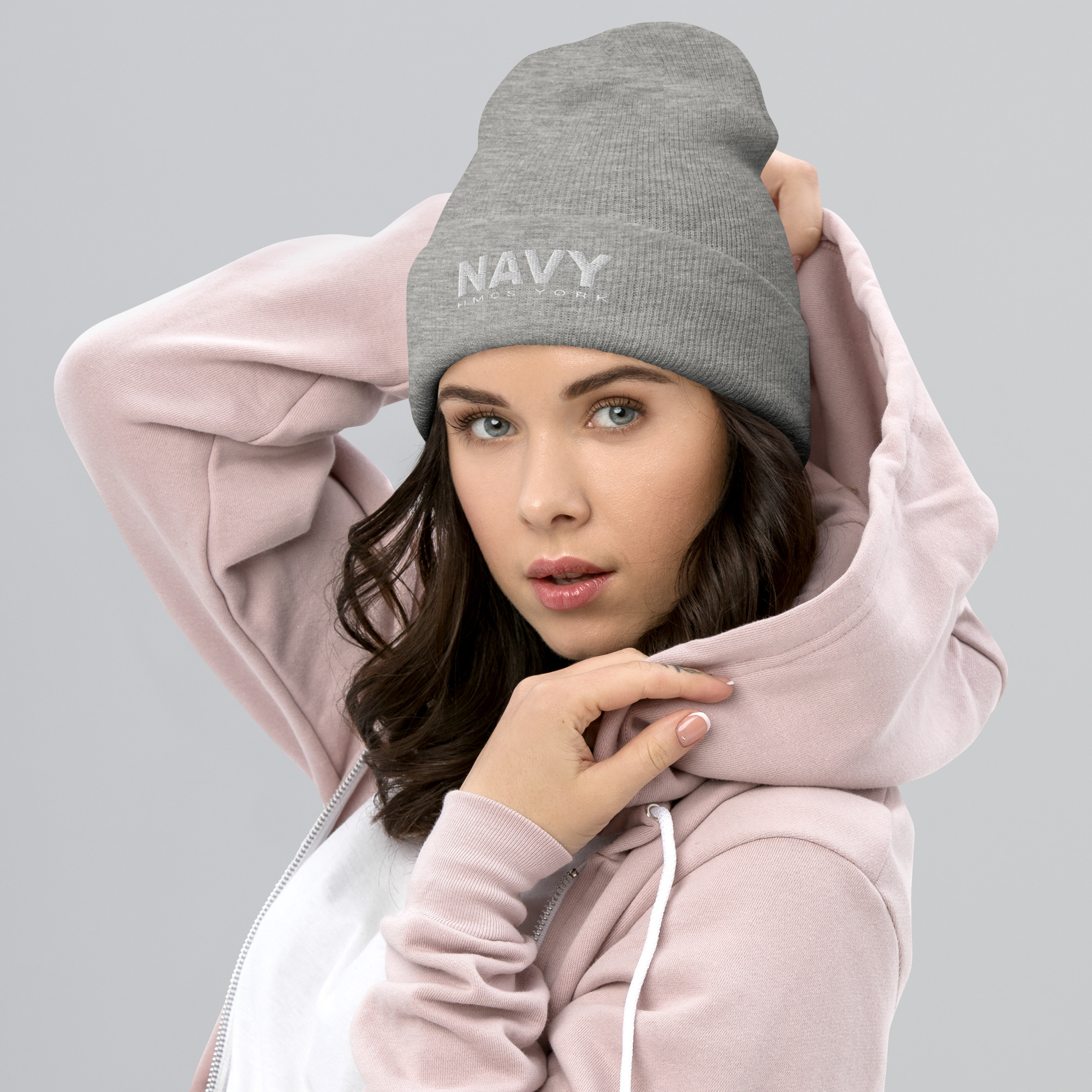 NAVY HMCS YORK Cuffed Beanie (White Thread) - Image 7