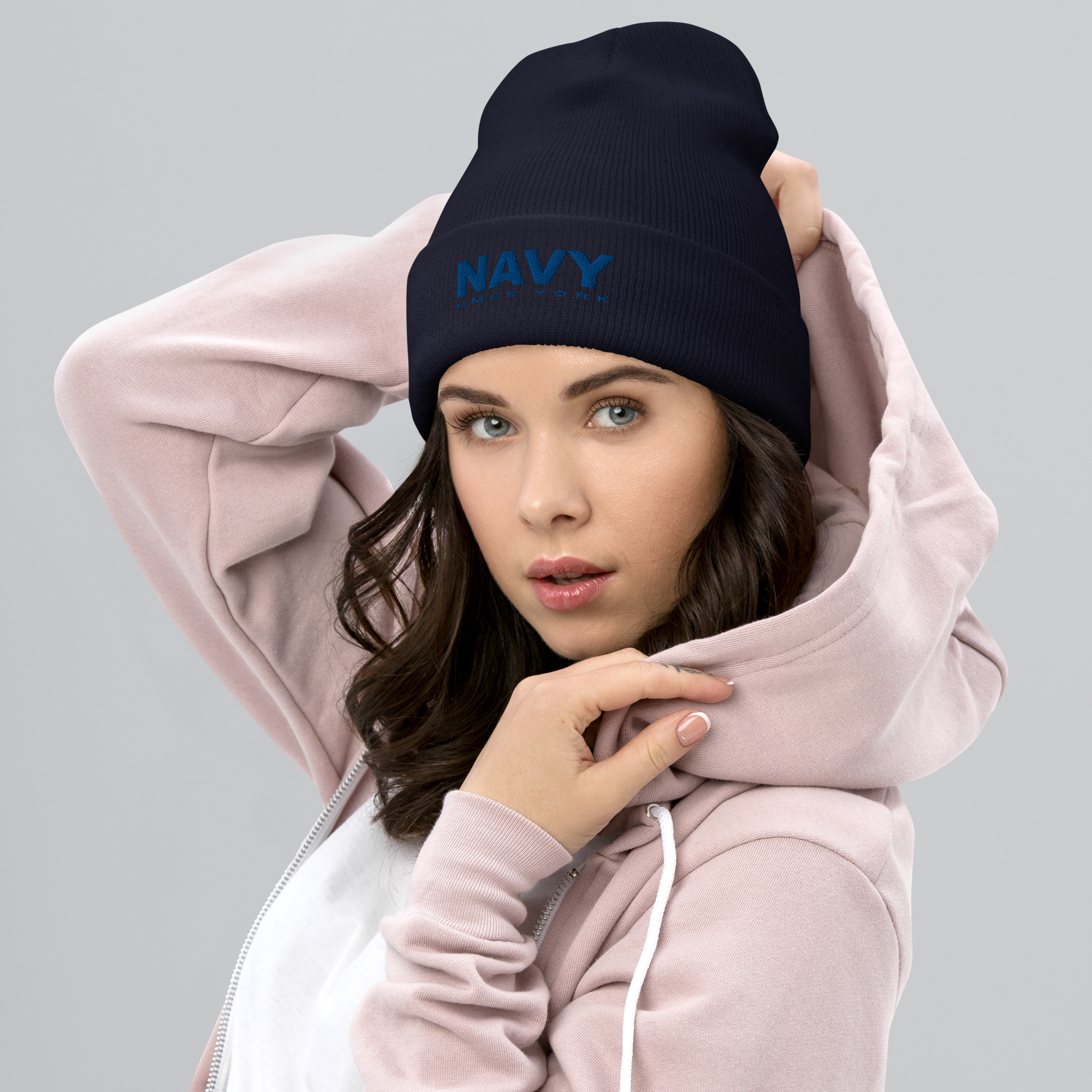 NAVY HMCS YORK Cuffed Beanie (Blue Thread) - Image 3