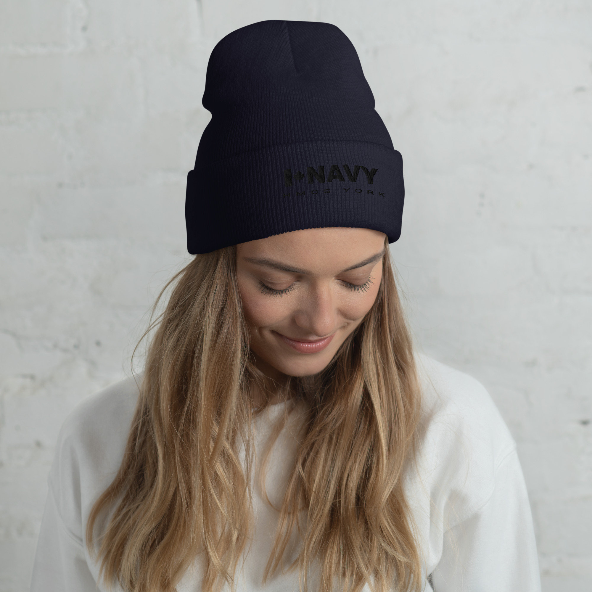 CDN NAVY HMCS YORK Cuffed Beanie (Black Thread) - Image 2