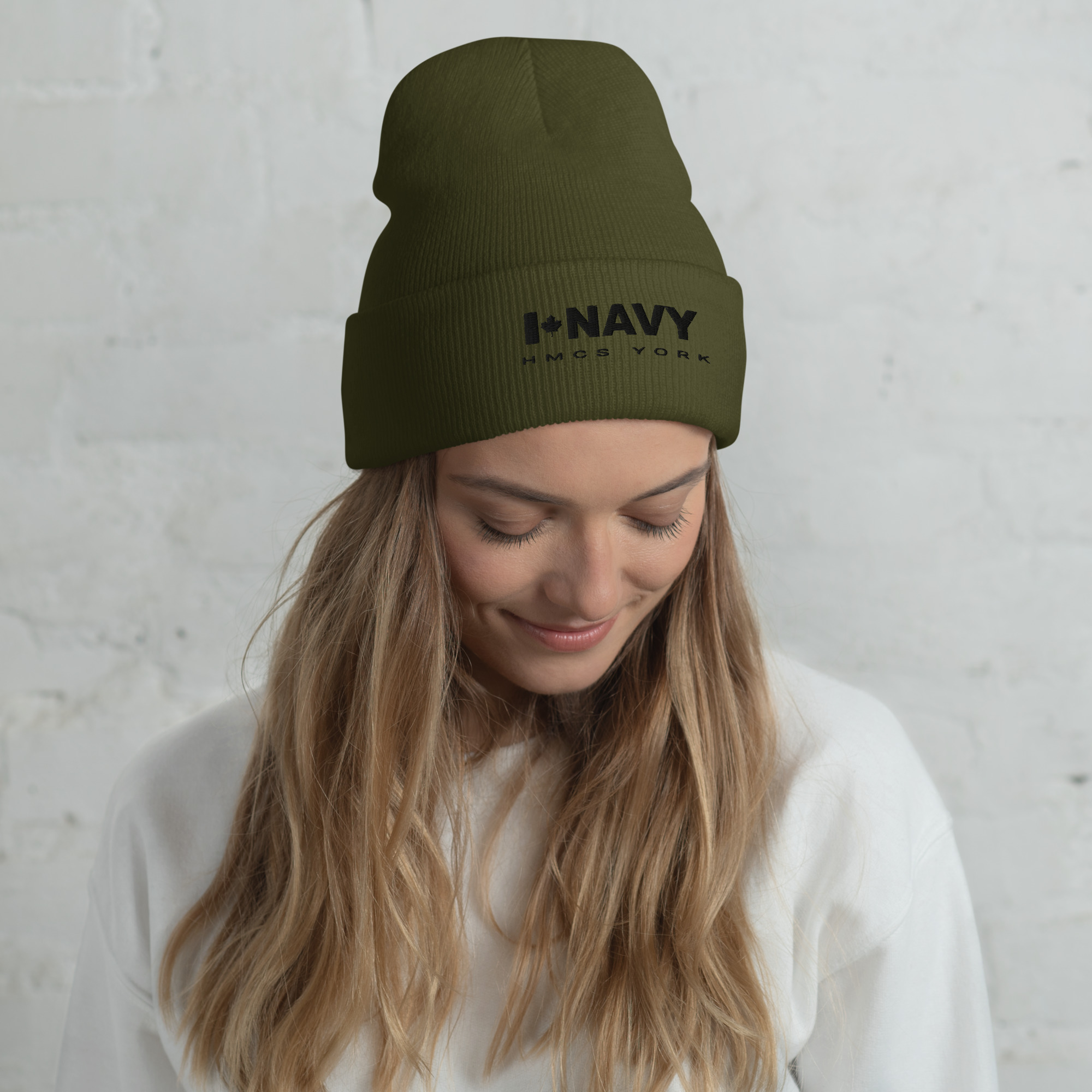 CDN NAVY HMCS YORK Cuffed Beanie (Black Thread) - Image 5
