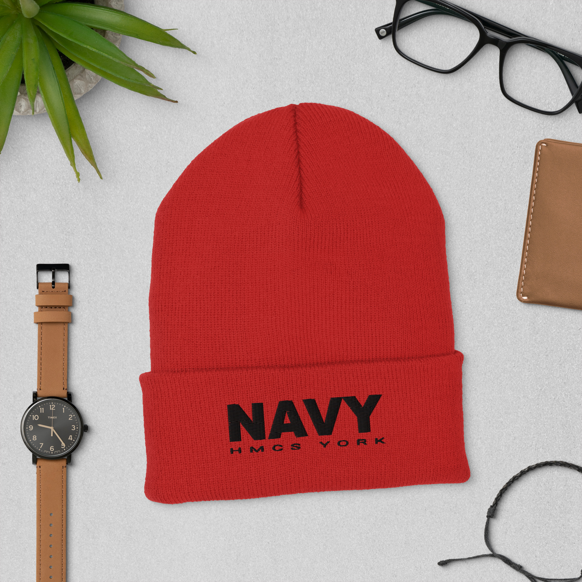 NAVY HMCS YORK Cuffed Beanie (Black Thread) - Image 2