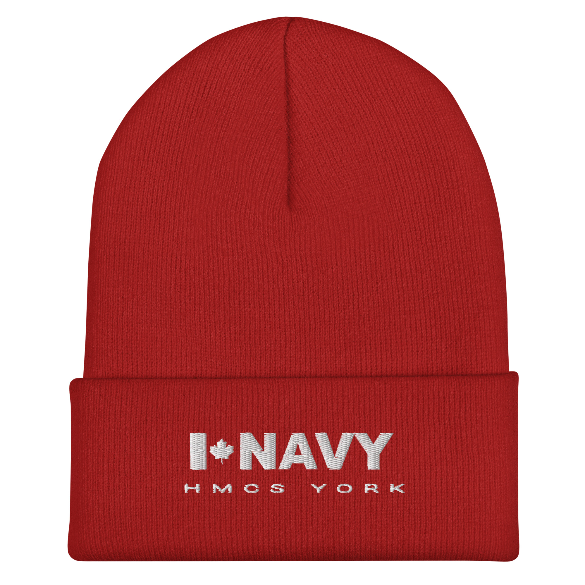 CDN NAVY HMCS YORK Cuffed Beanie (White Thread) - Image 6