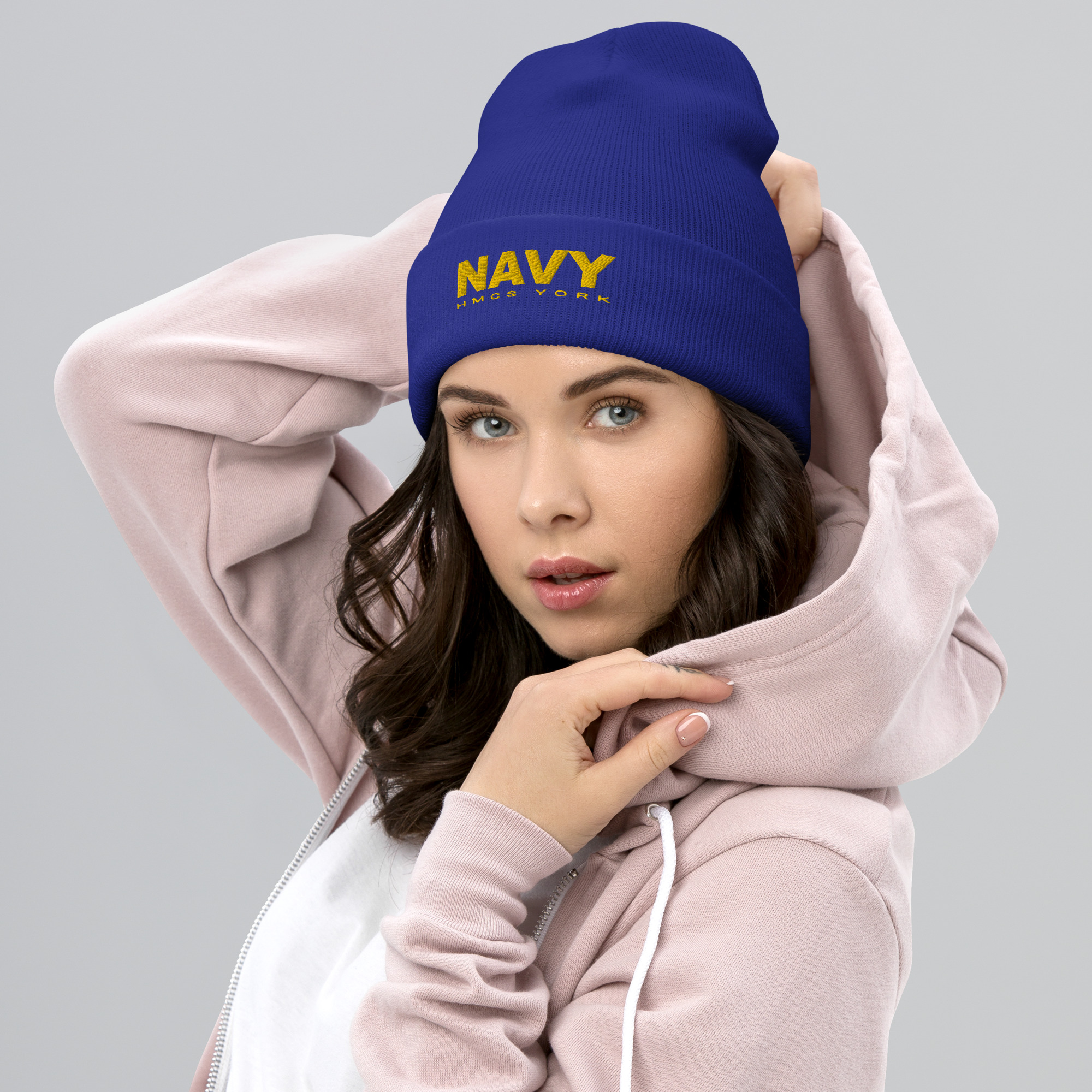 NAVY HMCS YORK Cuffed Beanie (Gold Thread)