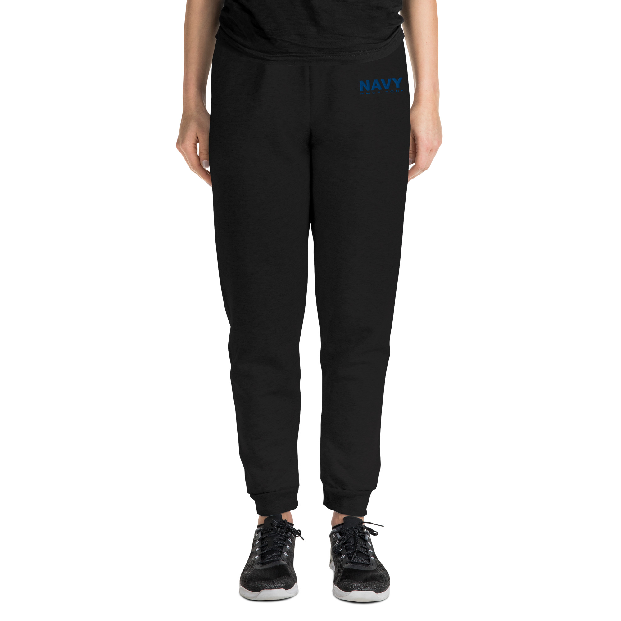 Embroidered HMCS YORK NAVY Unisex Joggers (Blue Thread) - Image 2